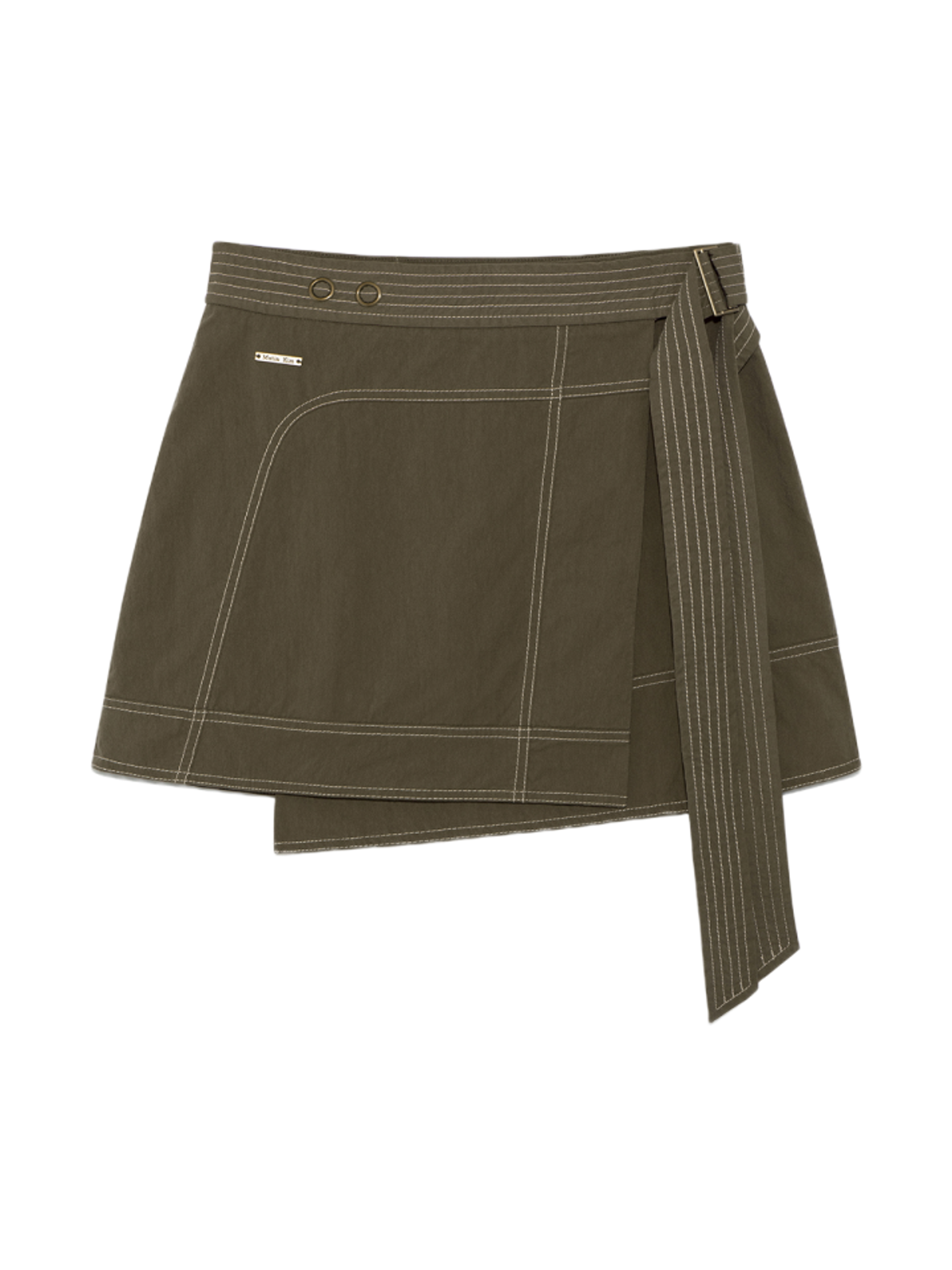 Matin Kim Юбка STITCH POINT BELTED KHAKI