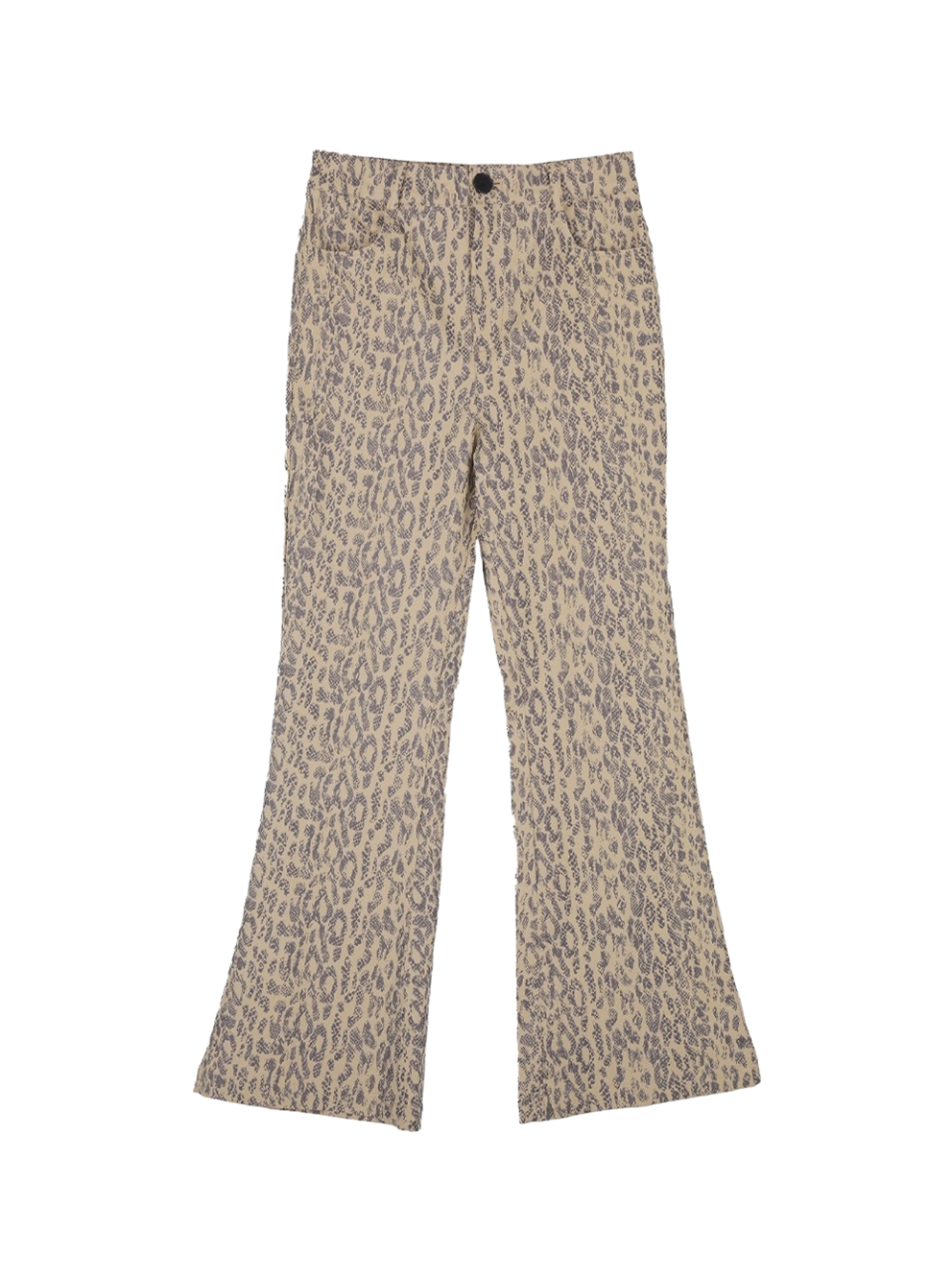 Highschool Disco Snake coating bootcut pants (Beige)