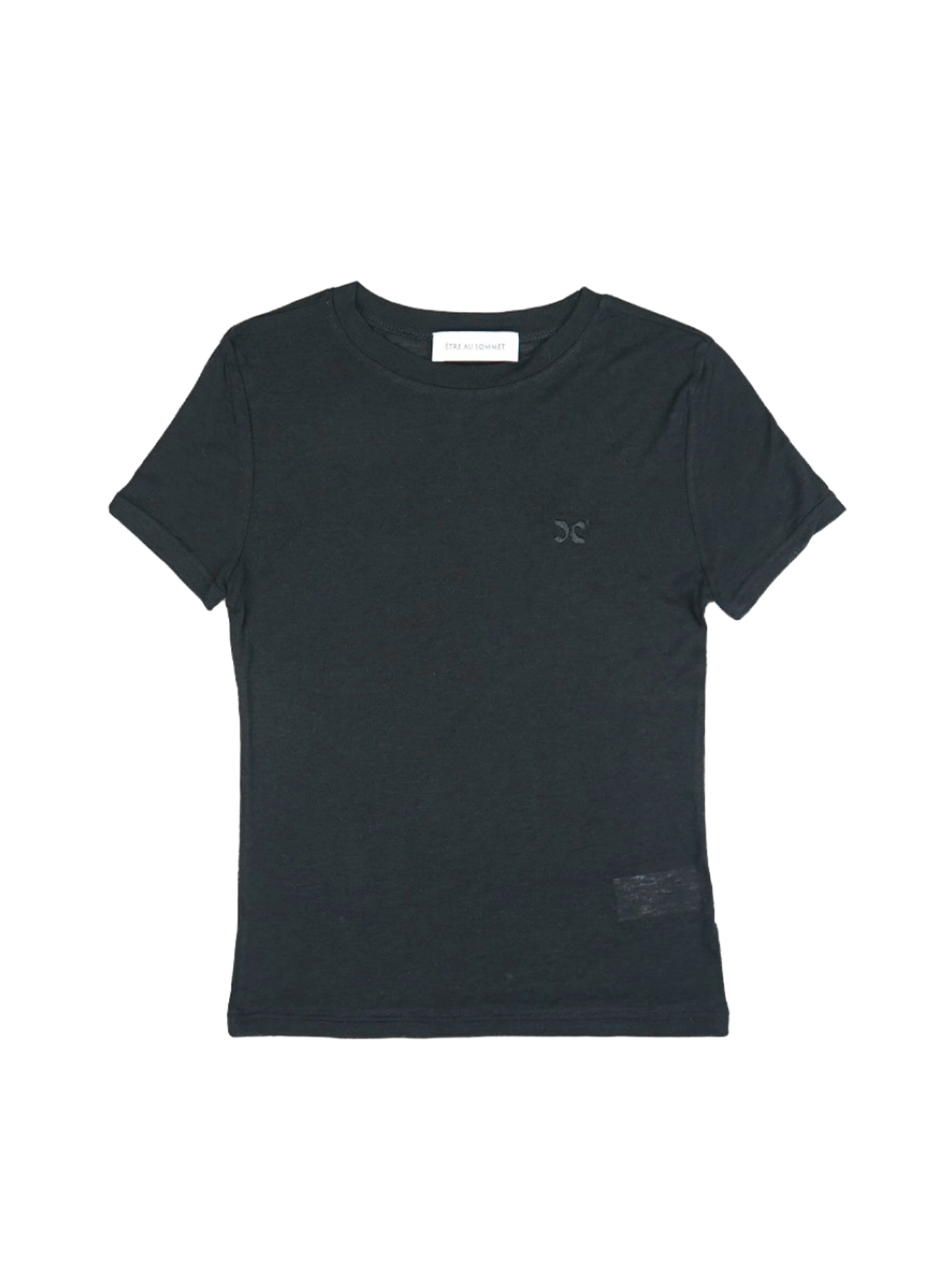 Etre Au Sommet SEE-THROUGH WOOL LOGO SHORT SLEEVE