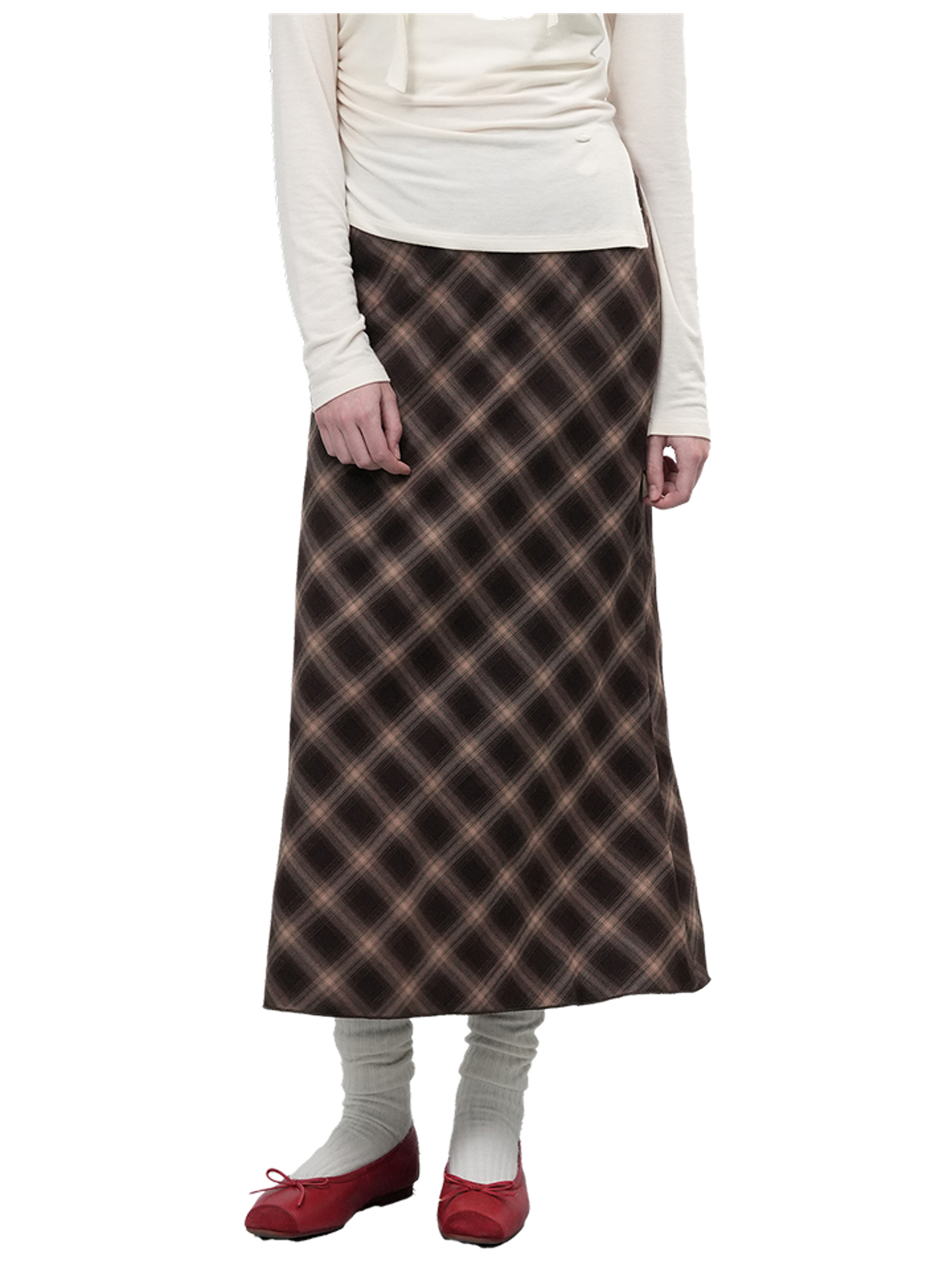 GENERAL IDEA vintage check long skirt