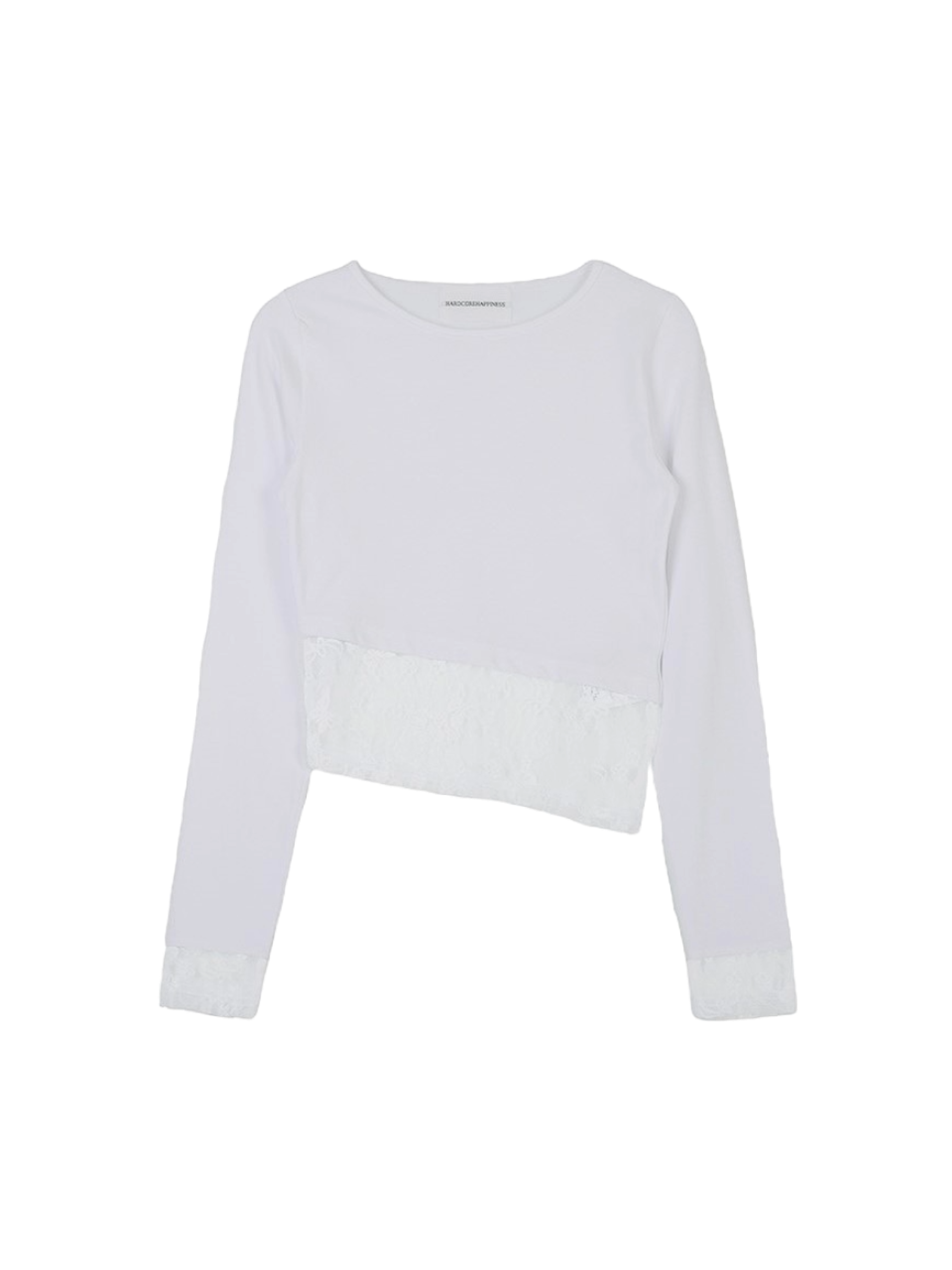 Hardcore Happiness Sheer unbalanced layered t-shirt (White)