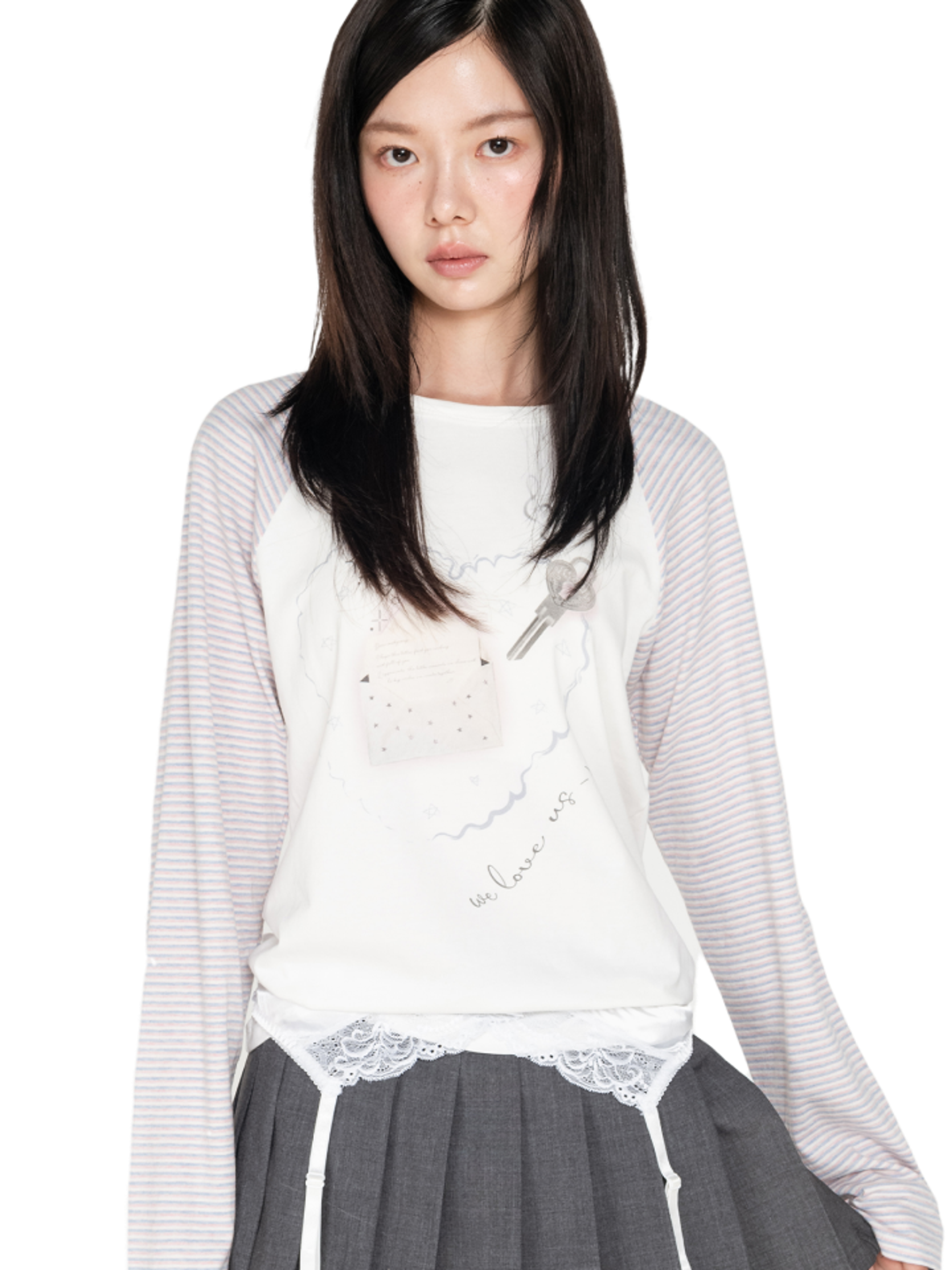 Highschool Disco Letter Graphic Raglan Long Sleeve