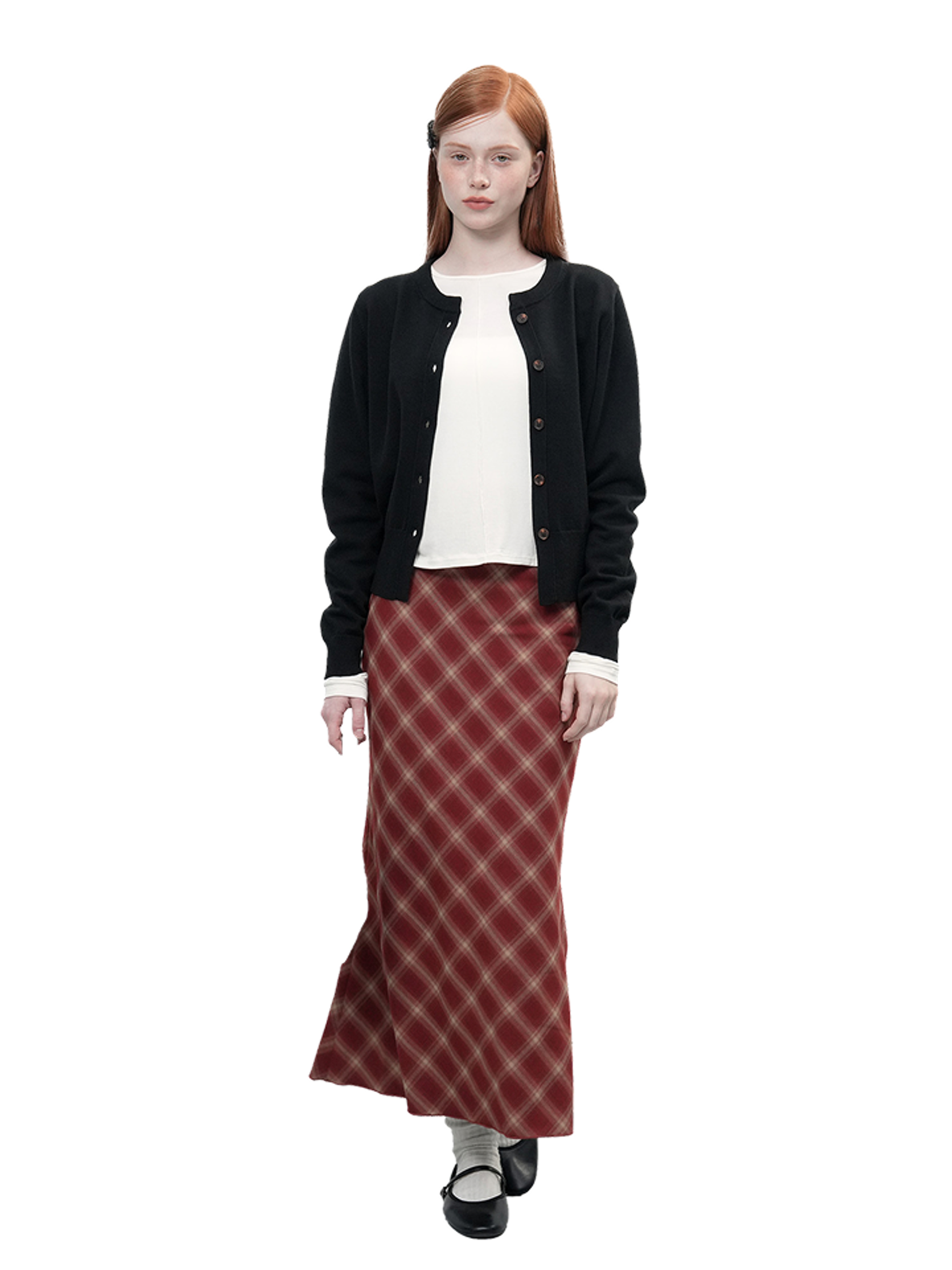 GENERAL IDEA vintage check long skirt