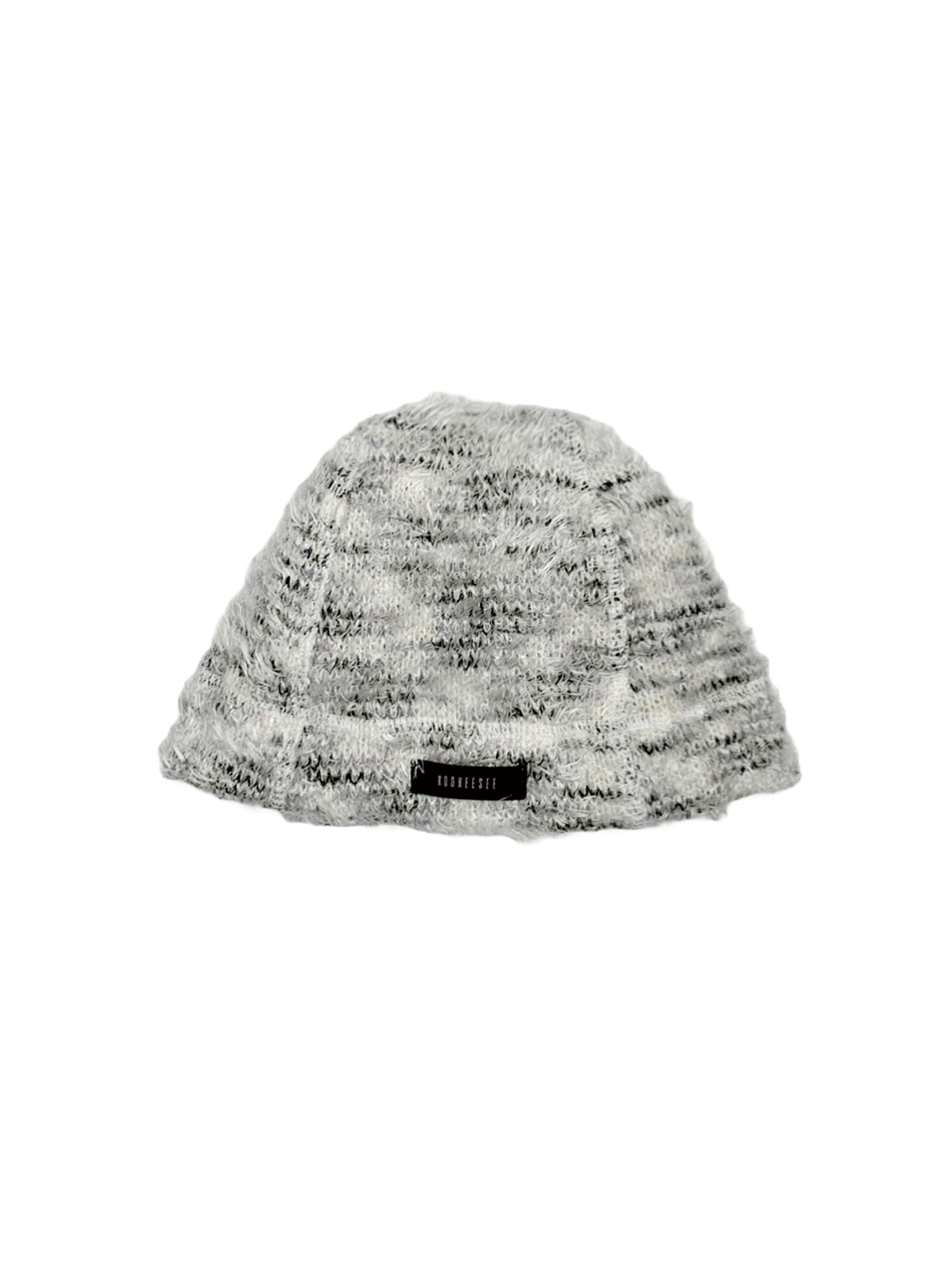Kookeesee Hairy Knit Beanie Hat (white)