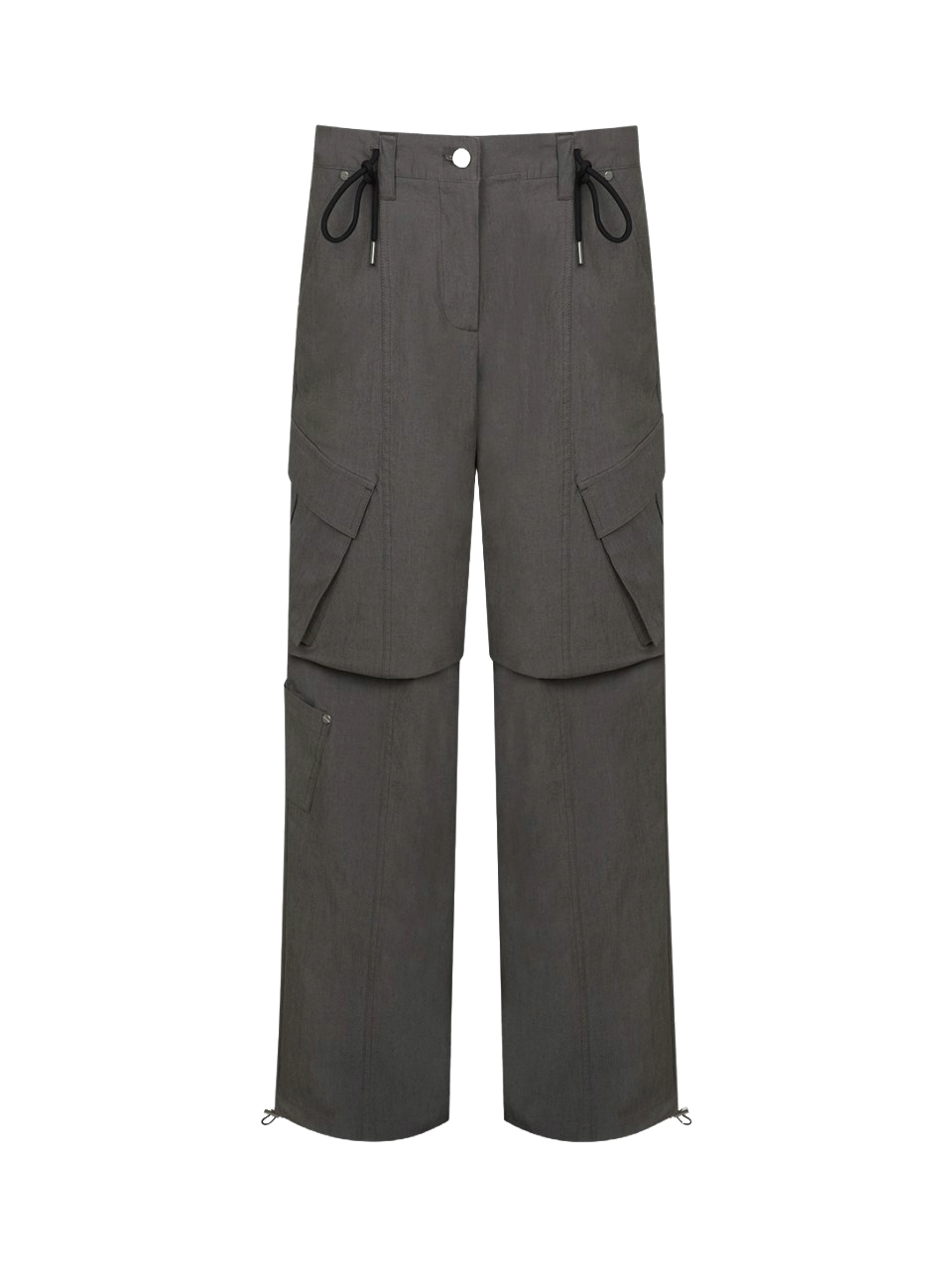 Not Knowing Folded Low-rise Multi Cargo Pants (Gray)