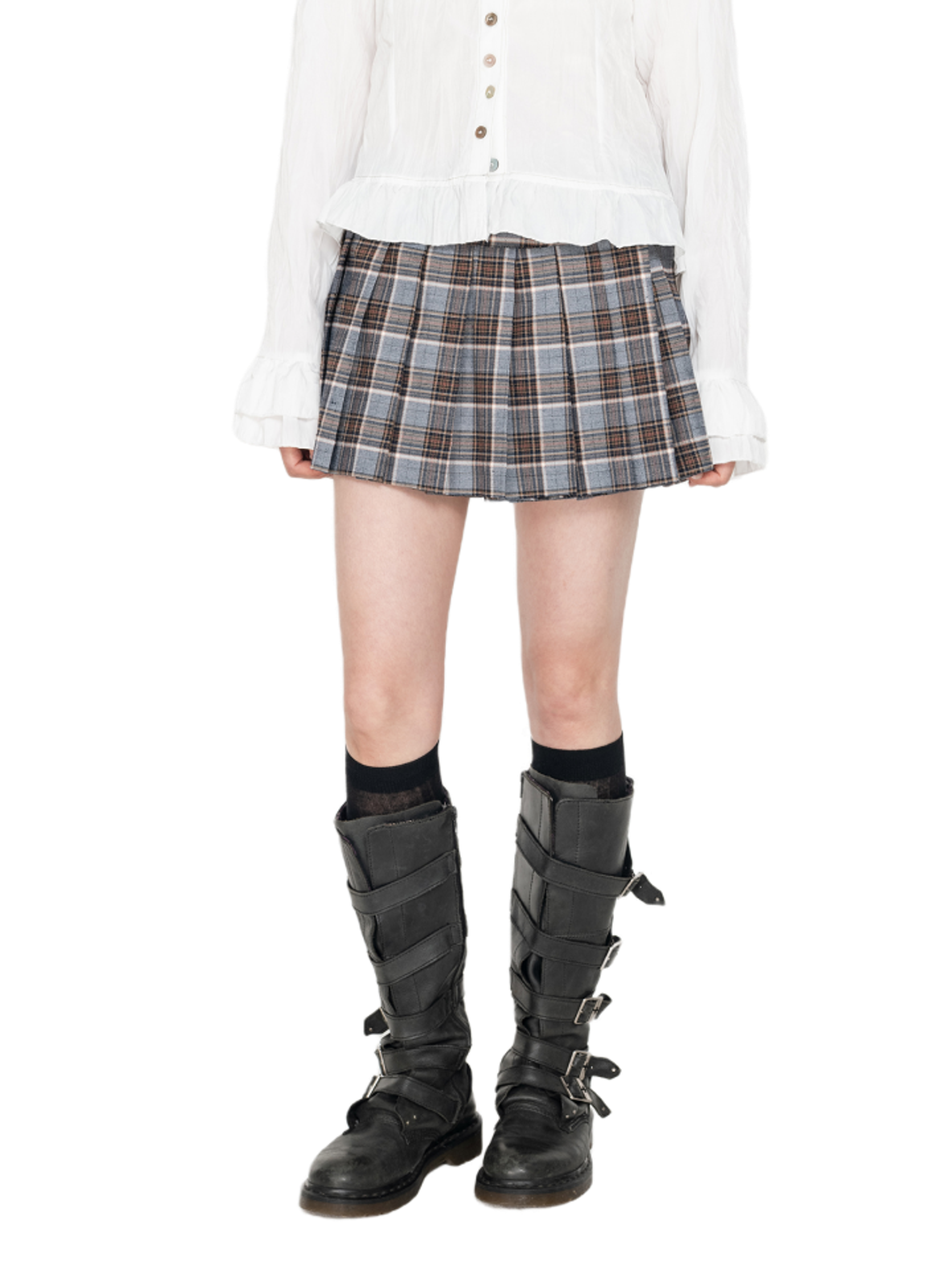 Highschool Disco School Pleats Check Skirt