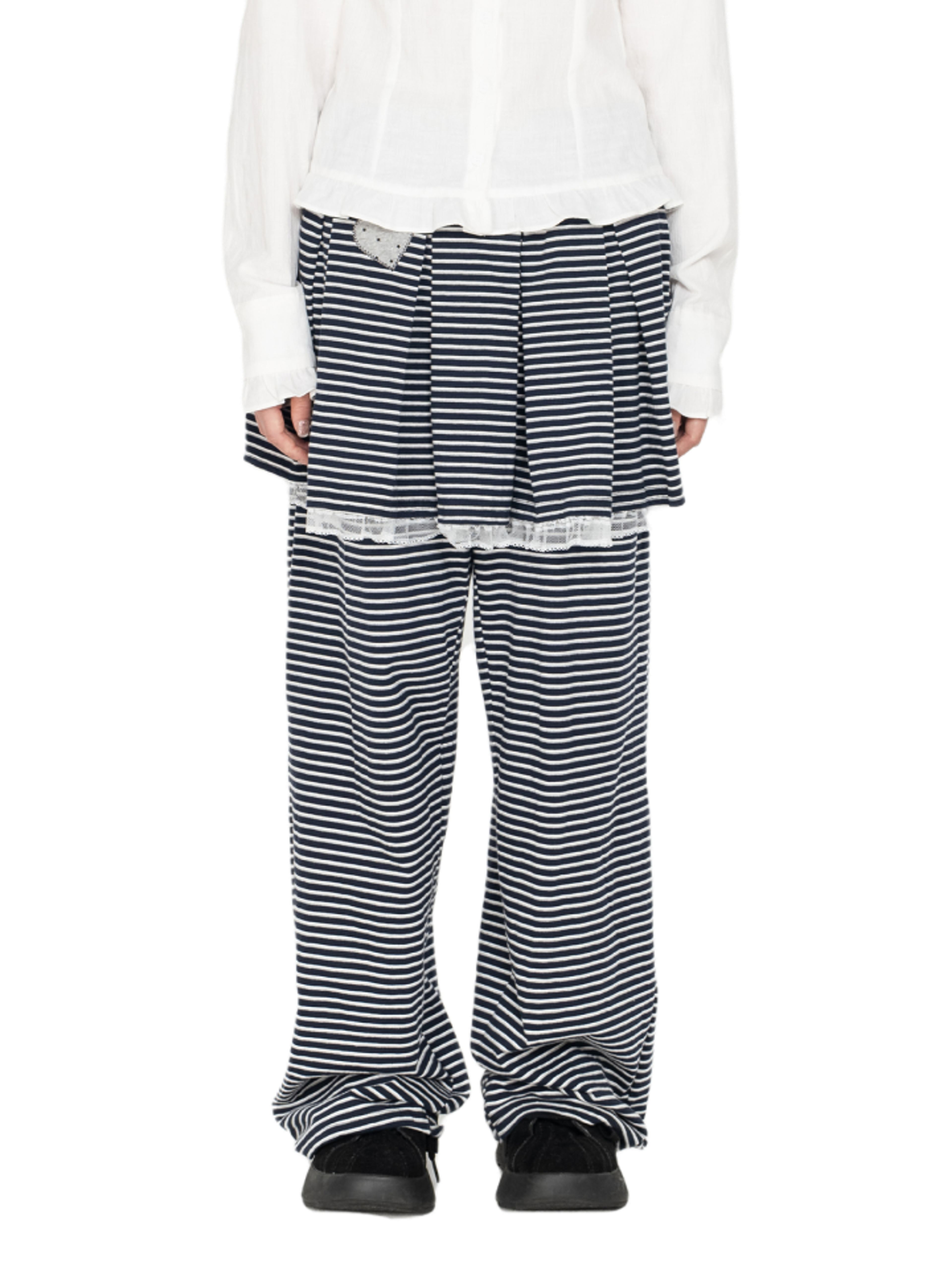 Highschool Disco Stripe Patch Skirt Pants