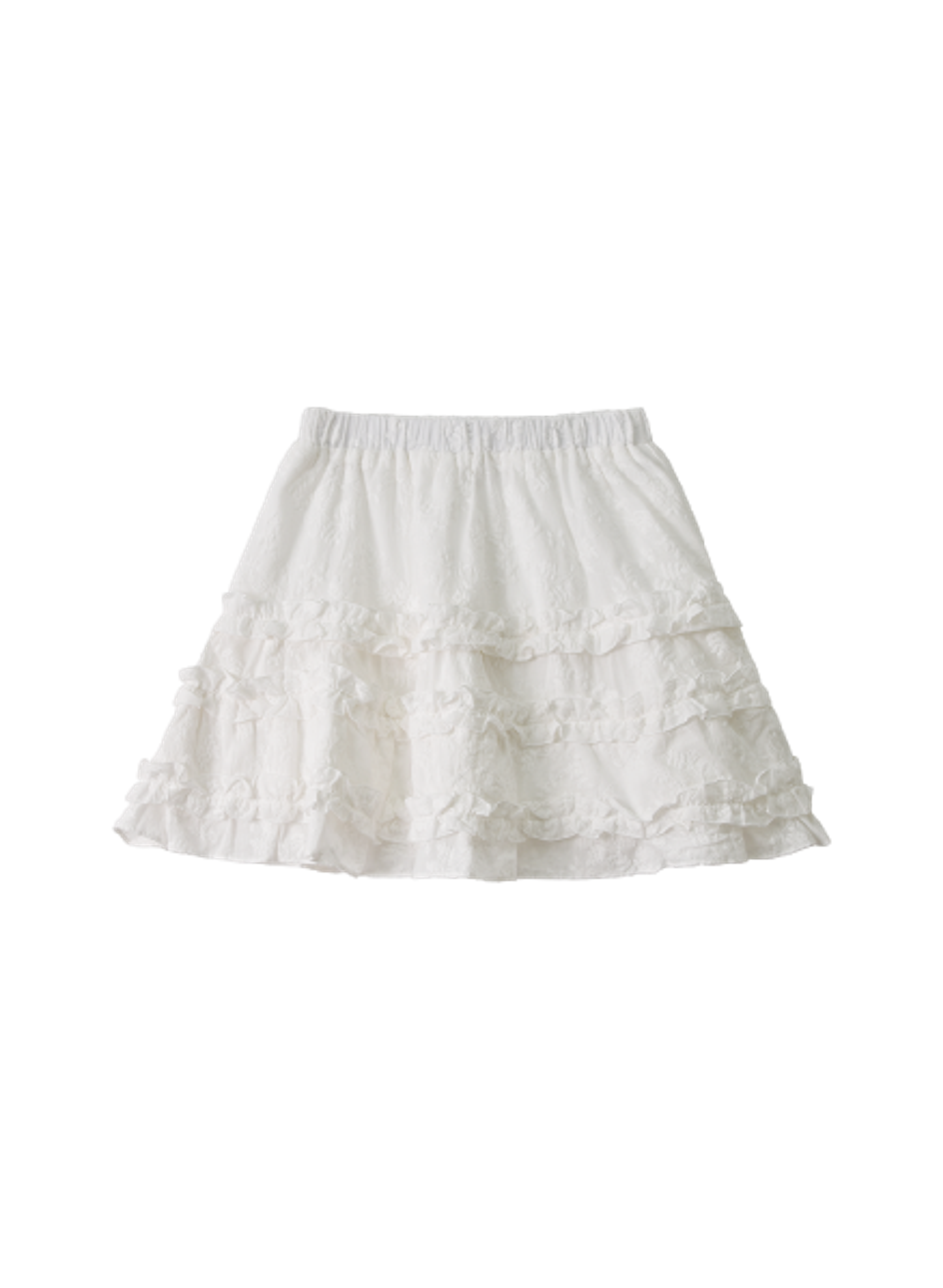Kookeesee Floral Lace Frill Cancan Skirt (white)