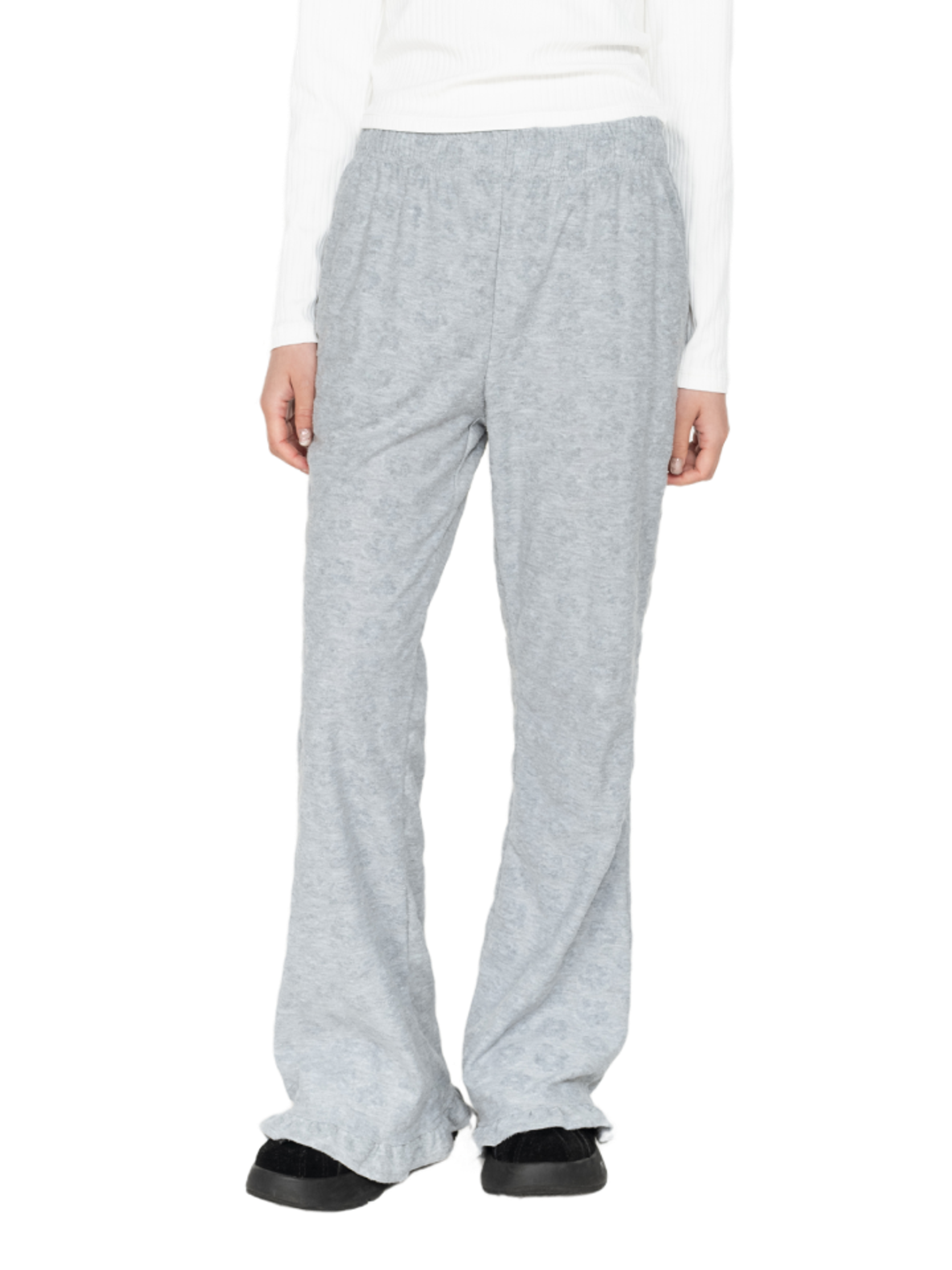 Highschool Disco Flower Boots cut Frill Pants