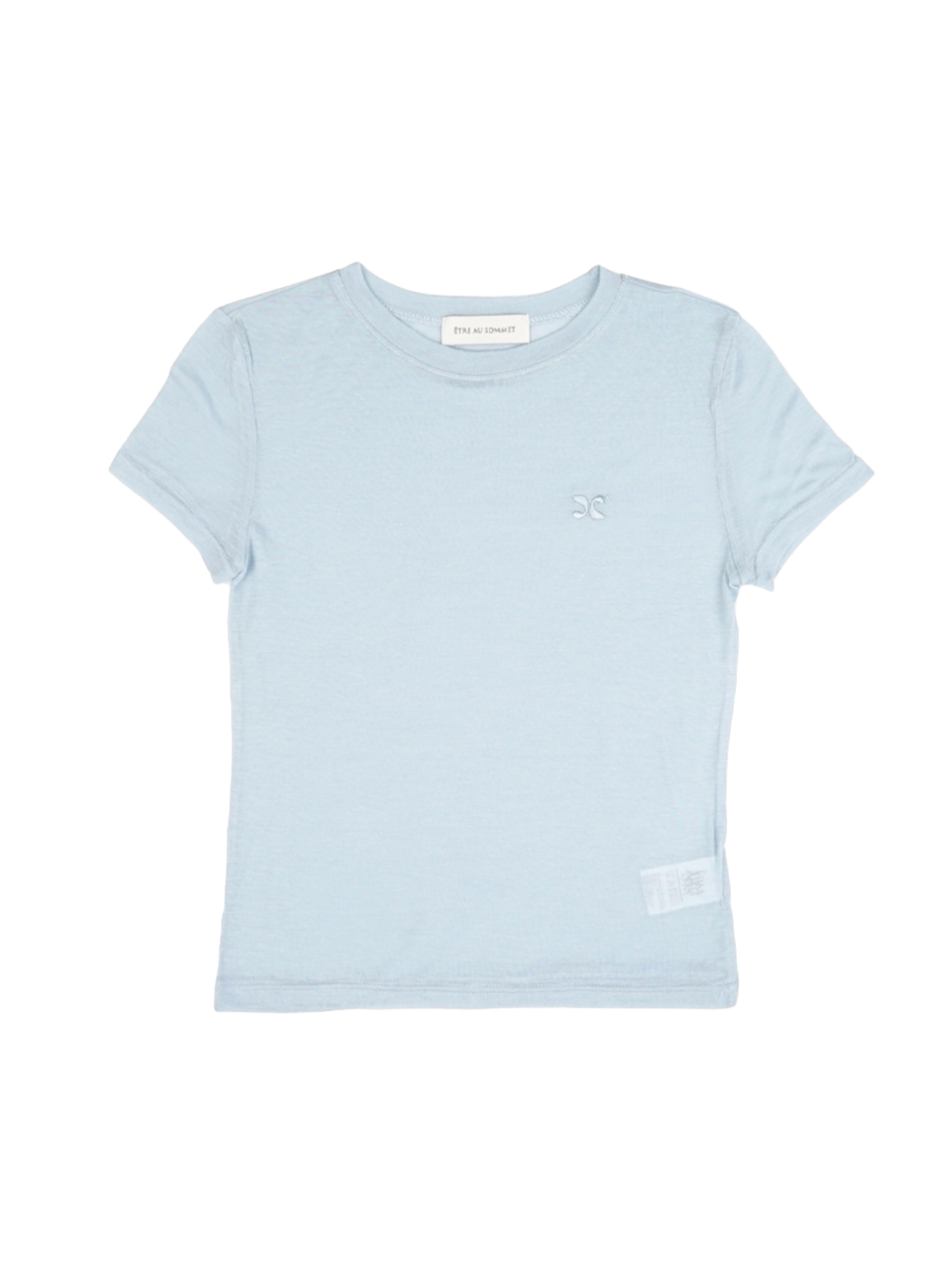 Etre Au Sommet SEE-THROUGH WOOL LOGO SHORT SLEEVE