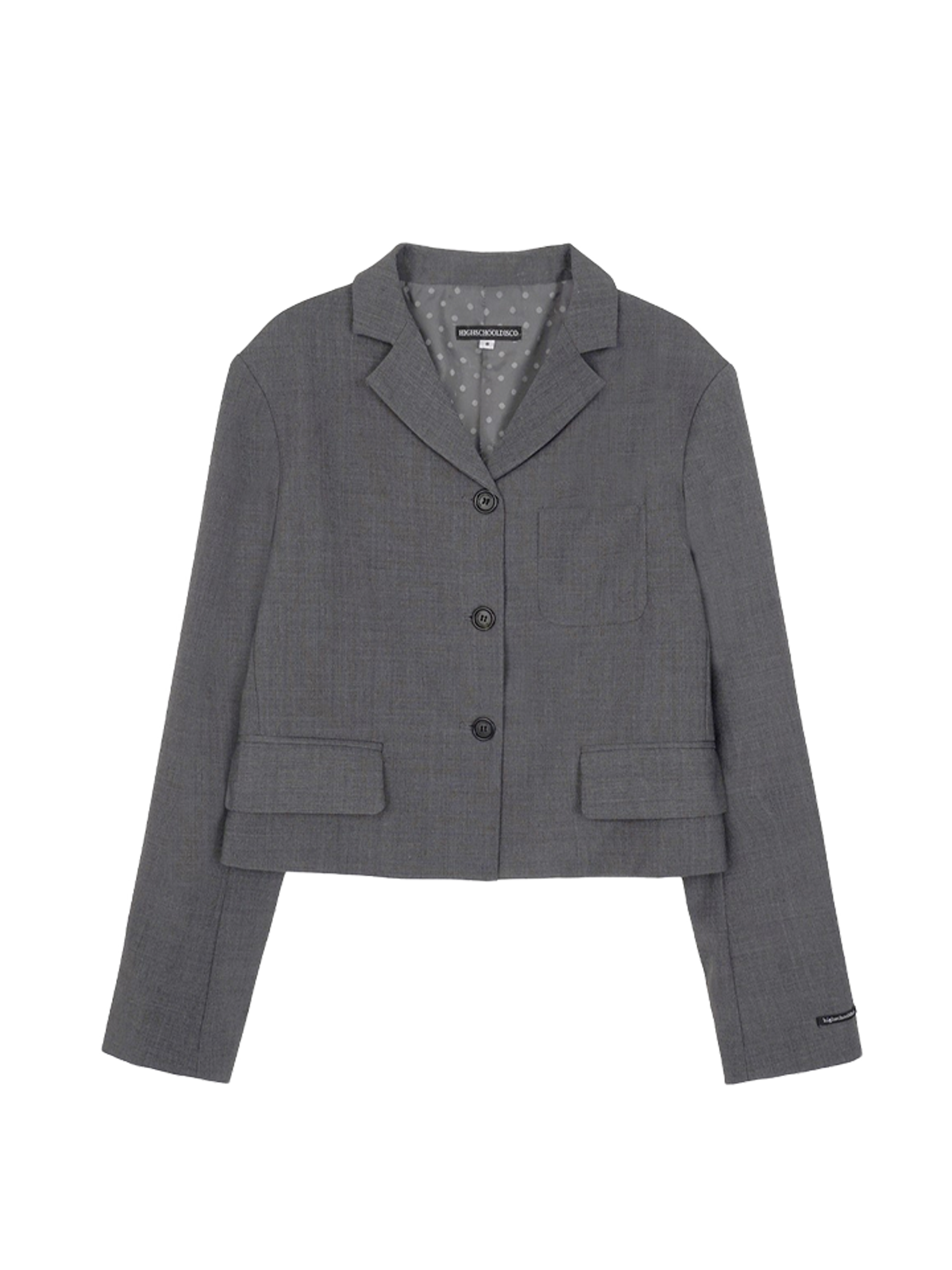 Highschool Disco Single Breasted Crop School Wool Blazer