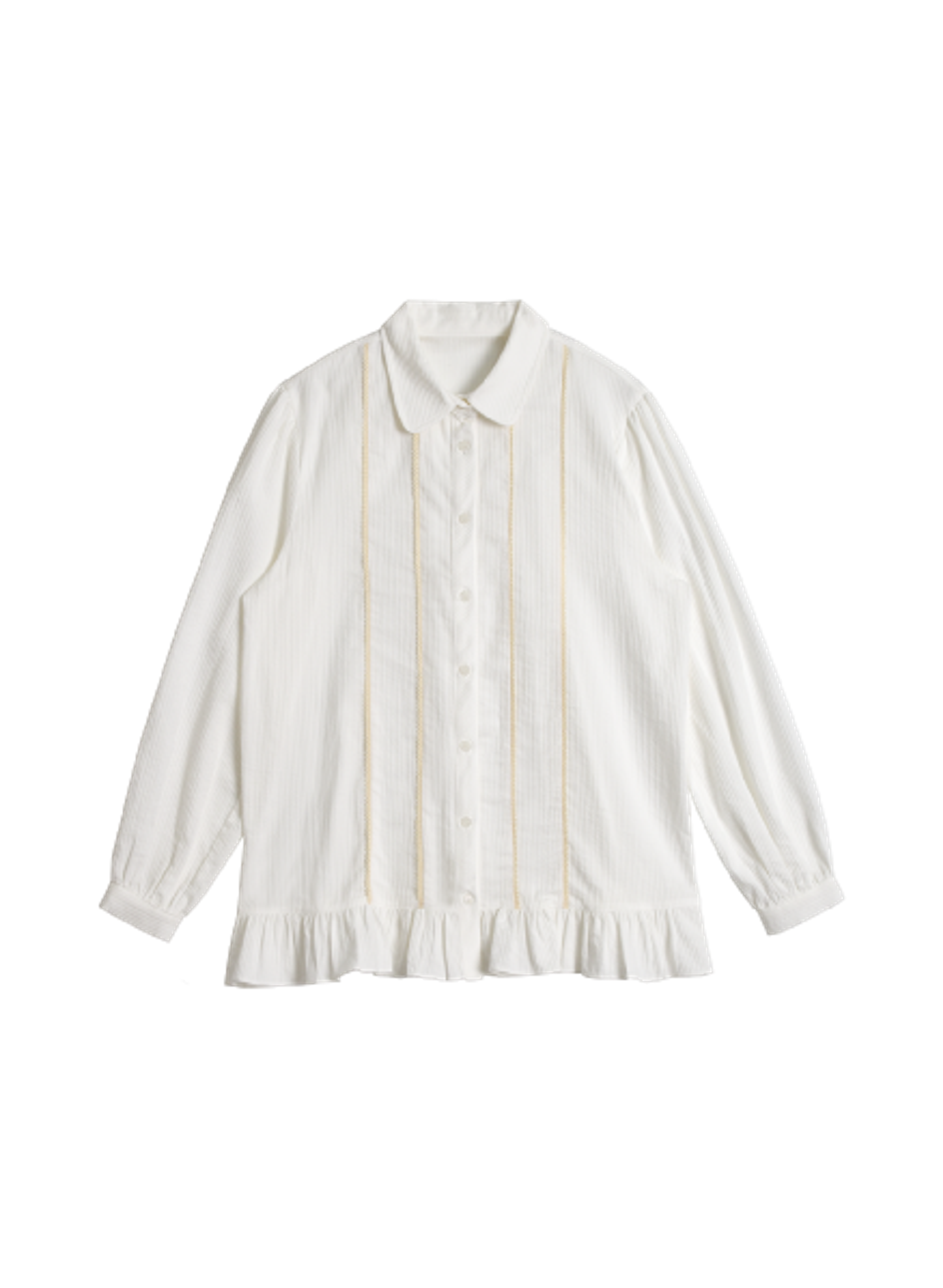 Kookeesee Stripe Lace Shirt (ivory)