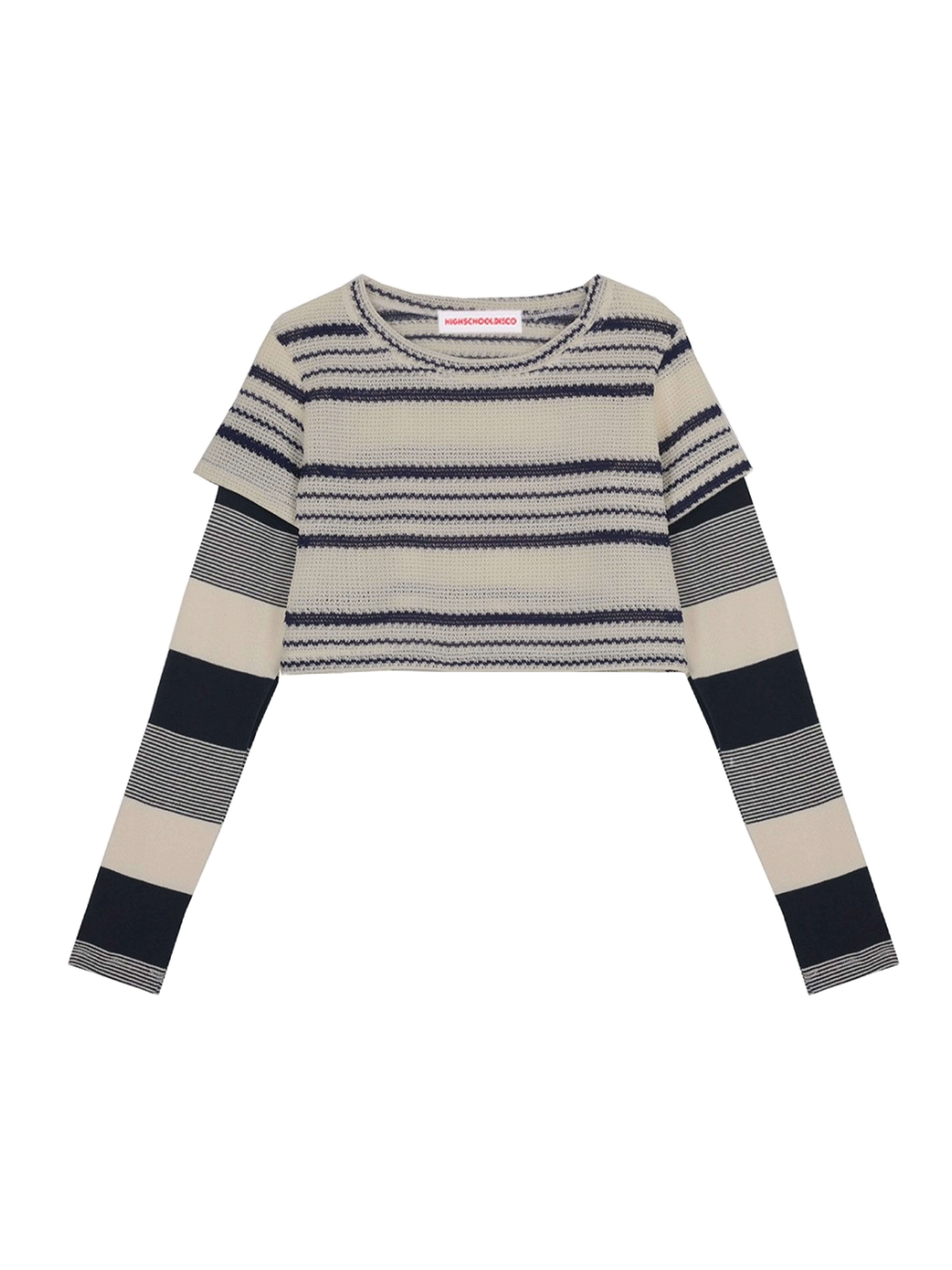 Highschool Disco Stripe mix long sleeve (Blue)