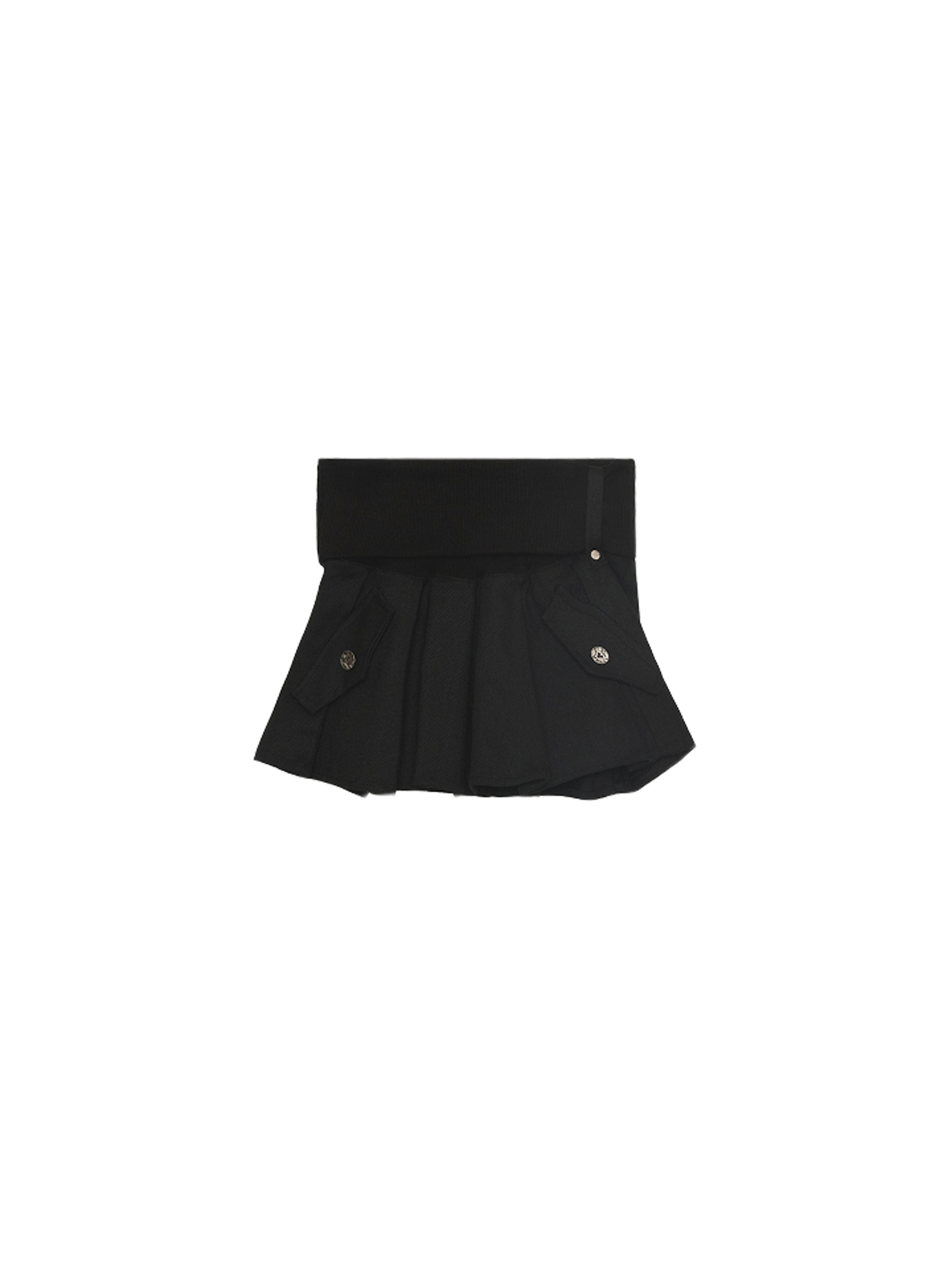 Etre Au Sommet Rib Fake Pocket Pleats Skirt