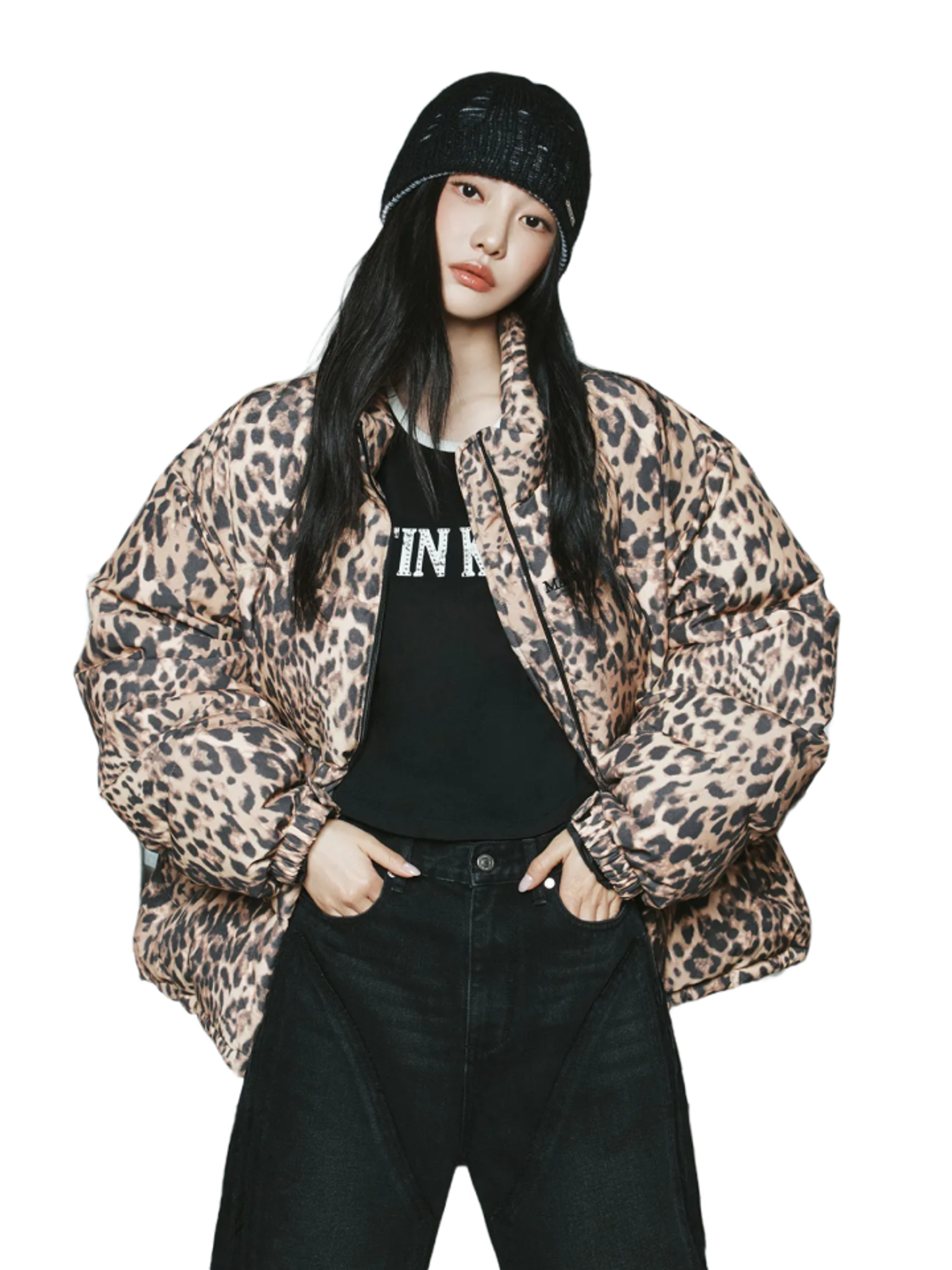 Matin Kim Куртка LEOPARD DOWN JUMPER
