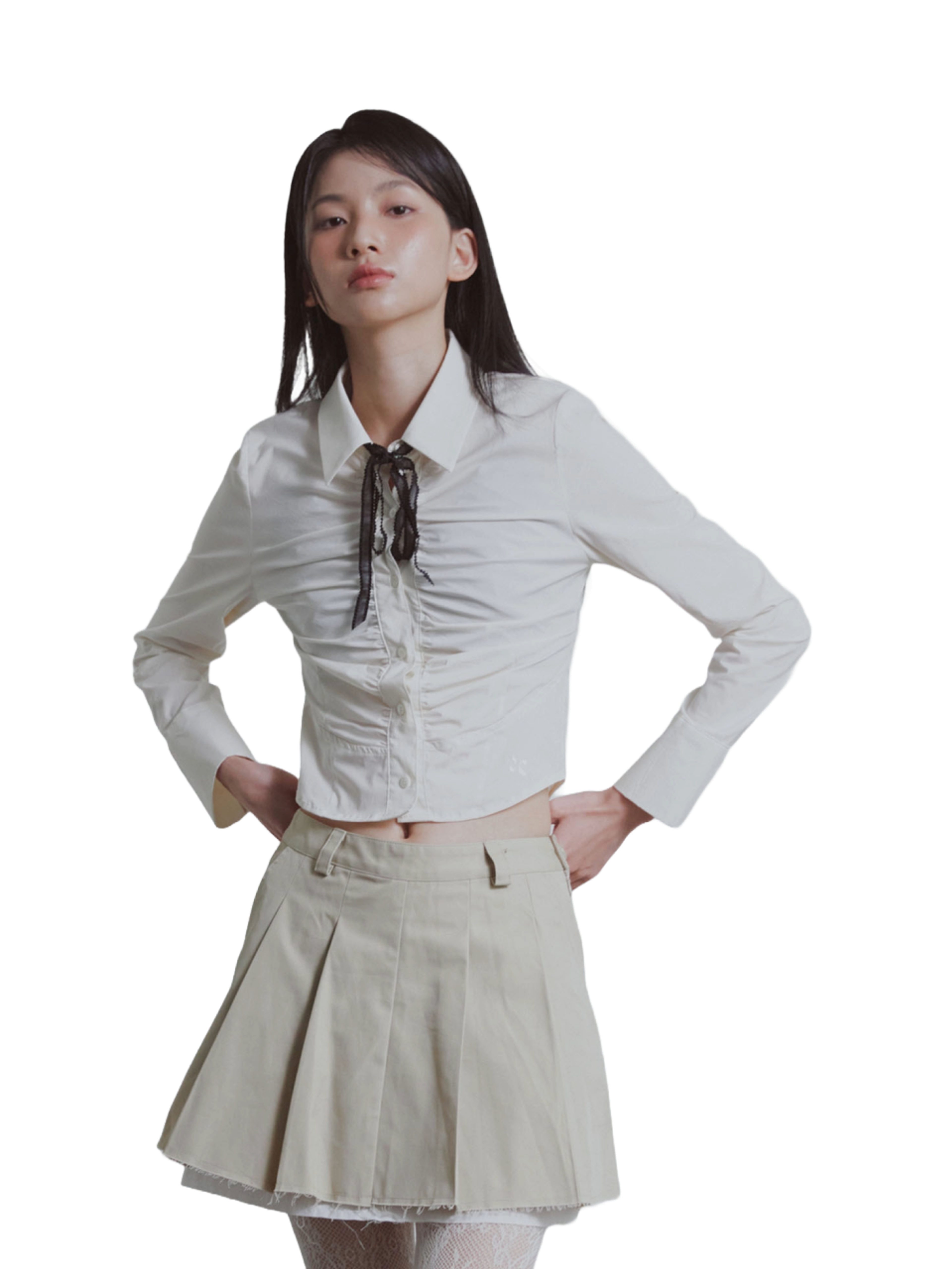 Etre Au Sommet FRONT SHIRRING SHIRTS