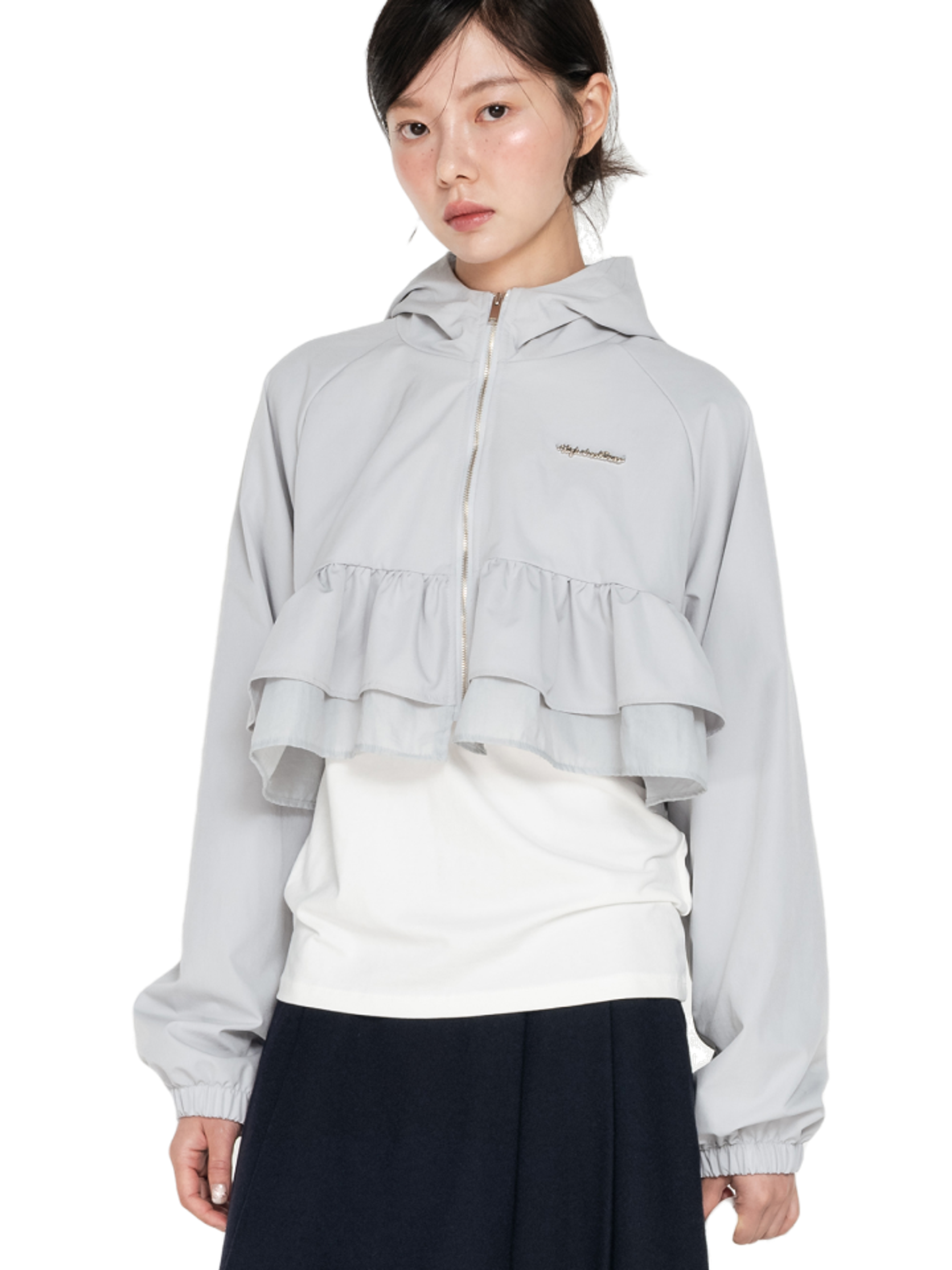 Highschool Disco Ruffle Hoodie Zip-Up Windbreaker