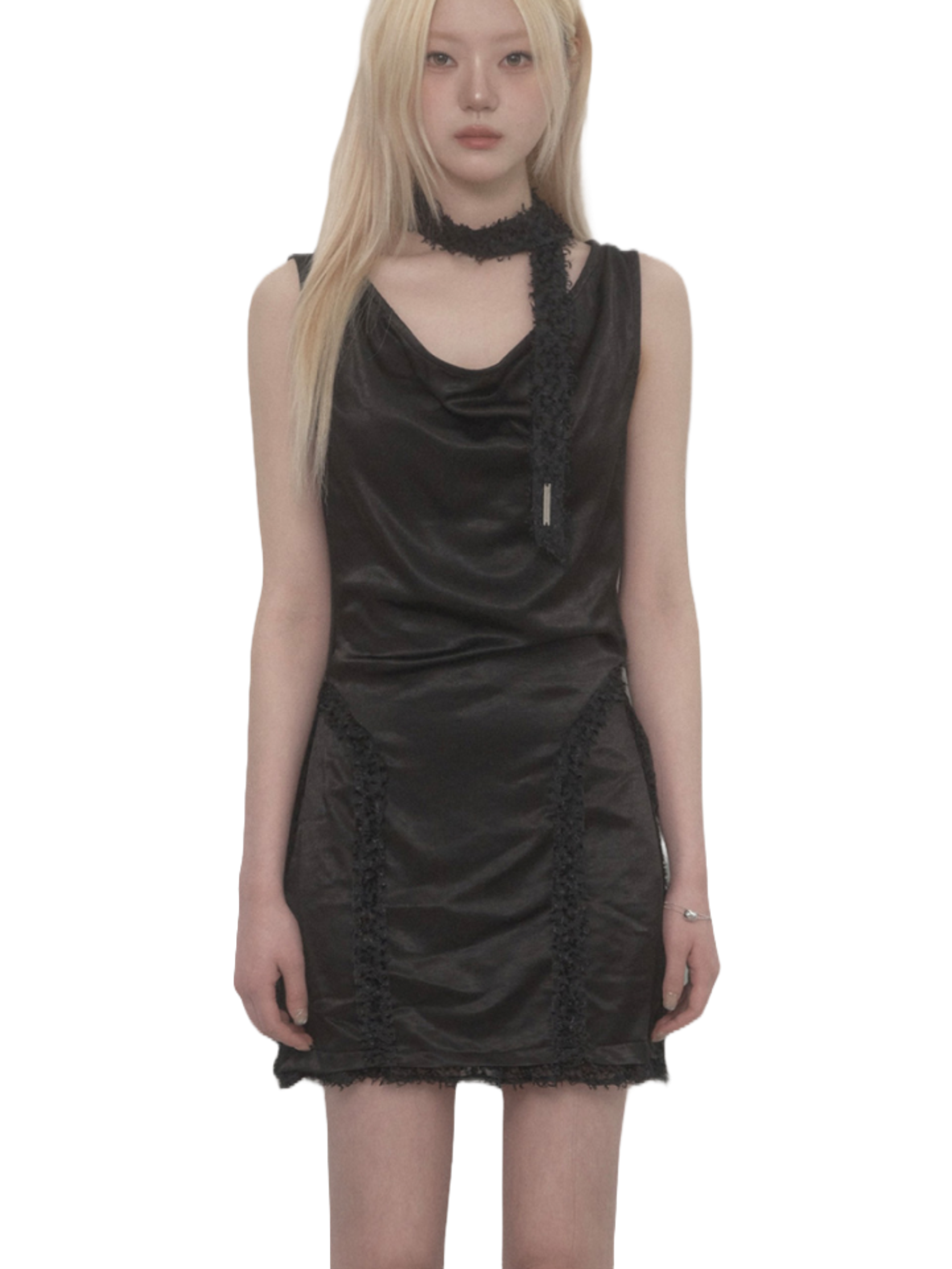 Etre Au Sommet Draped Lace Dress