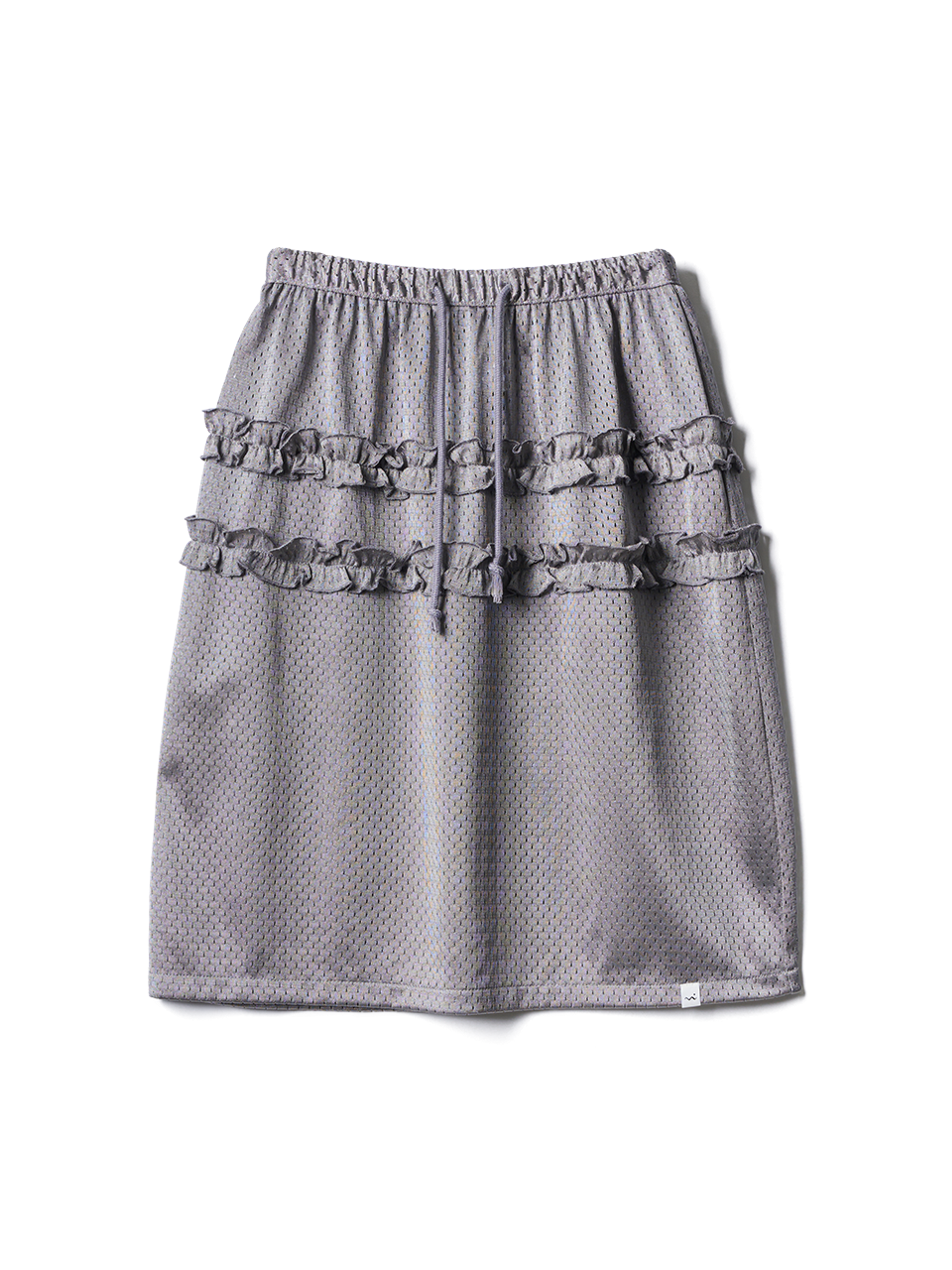 Poev Mesh Frill Midi Skirt