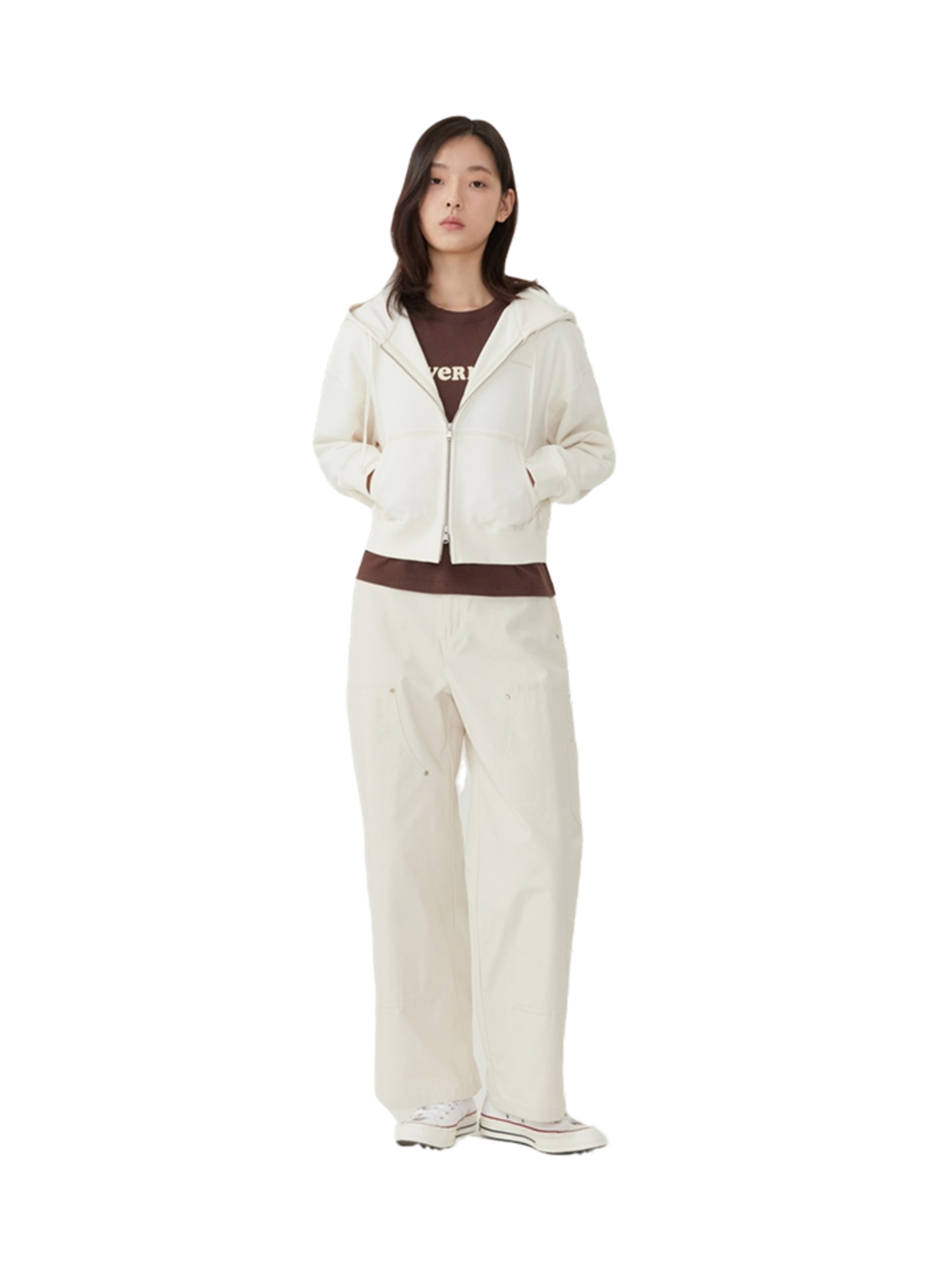 Covernat Толстовка Basic Hooded Zip-up Ivory