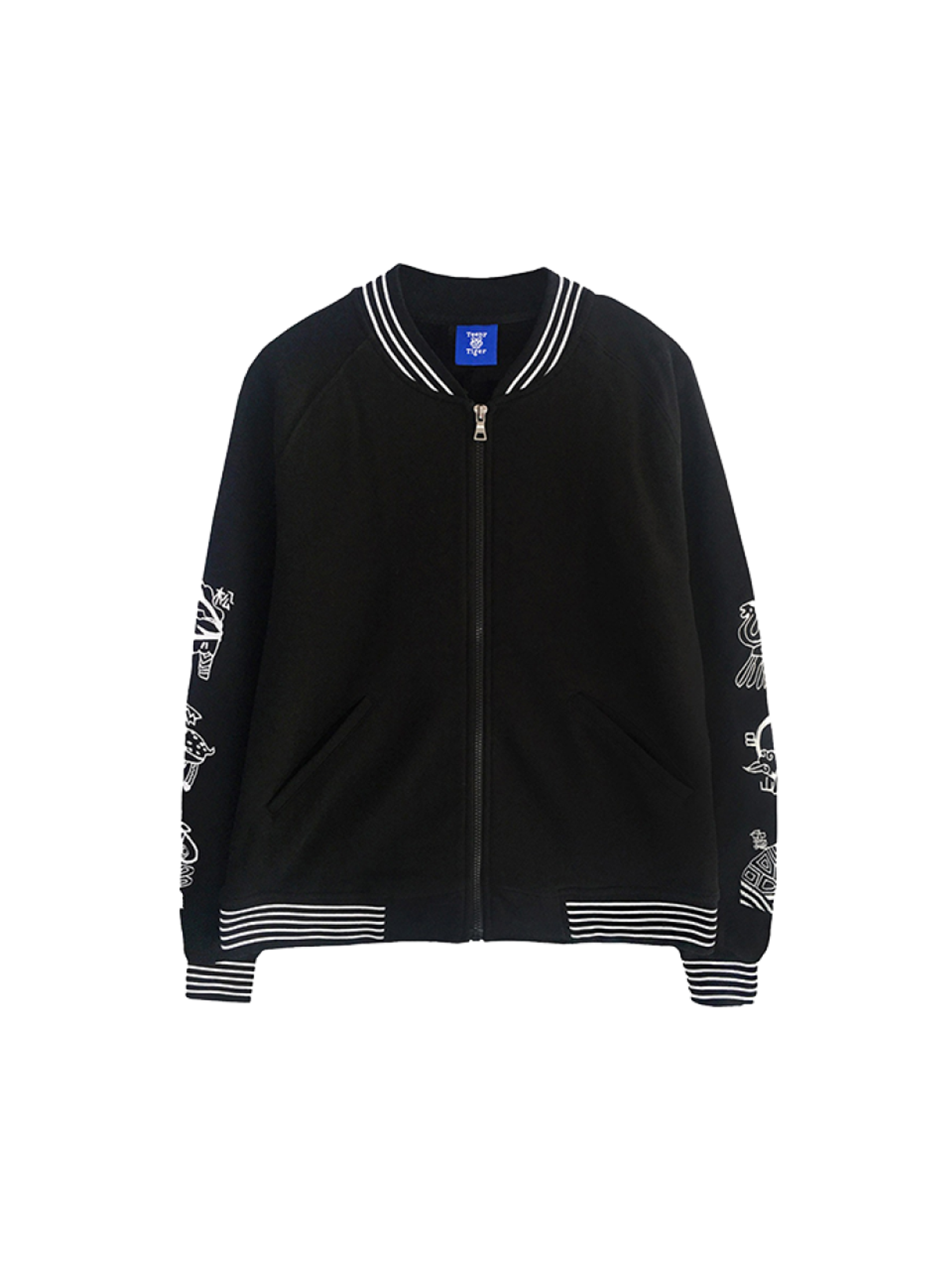 Teeny Tiger Longevity embroidery bomber jacket (Black)