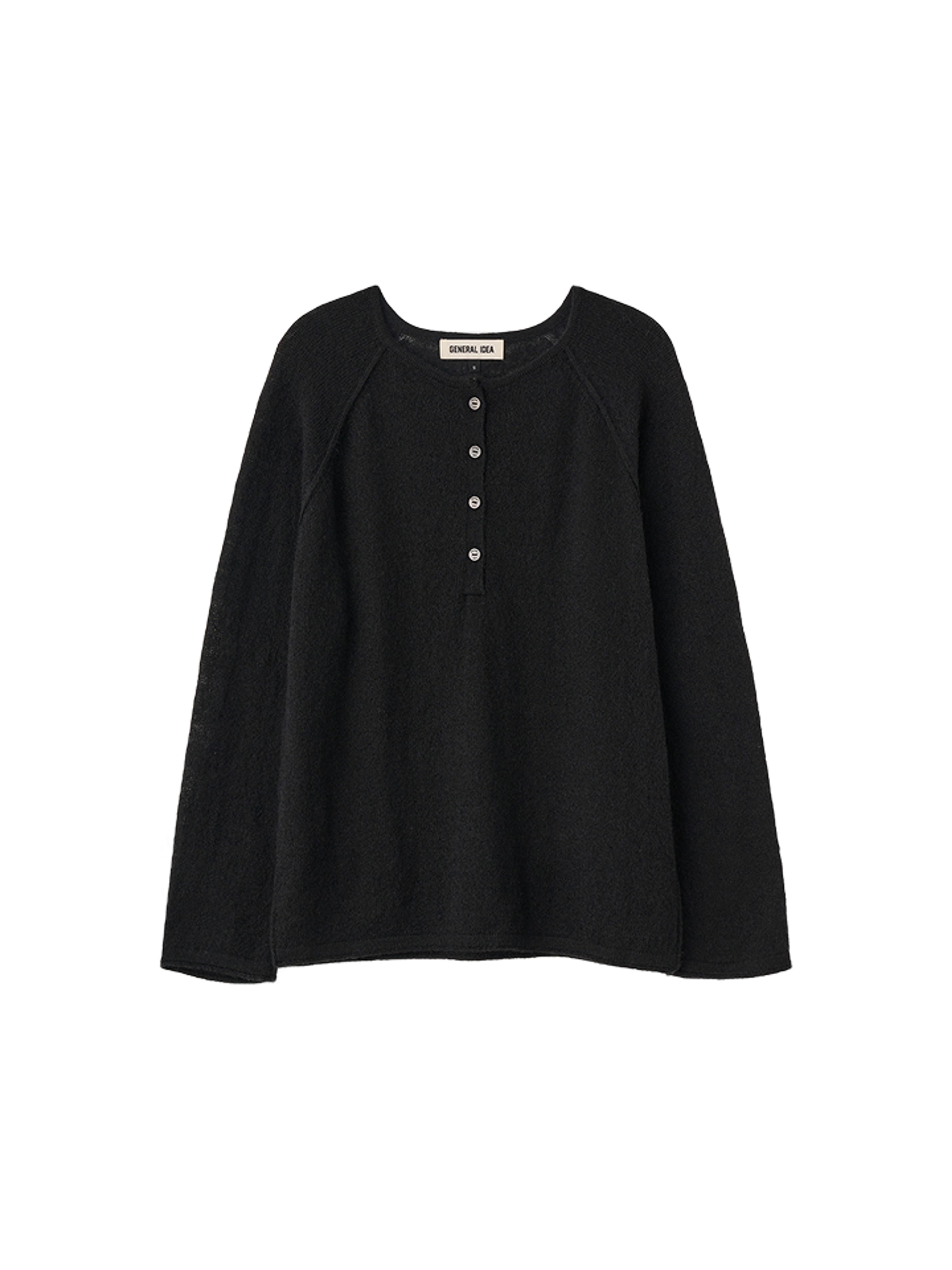 General Idea wool see-through henly-neck pullover