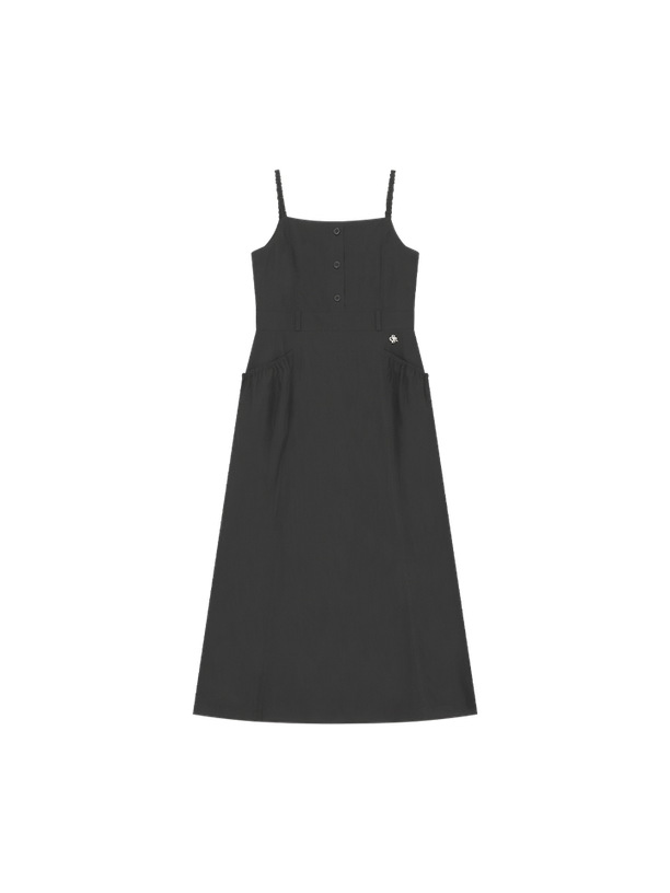 Citybreeze Длинное платье без рукавов с карманами и сборками