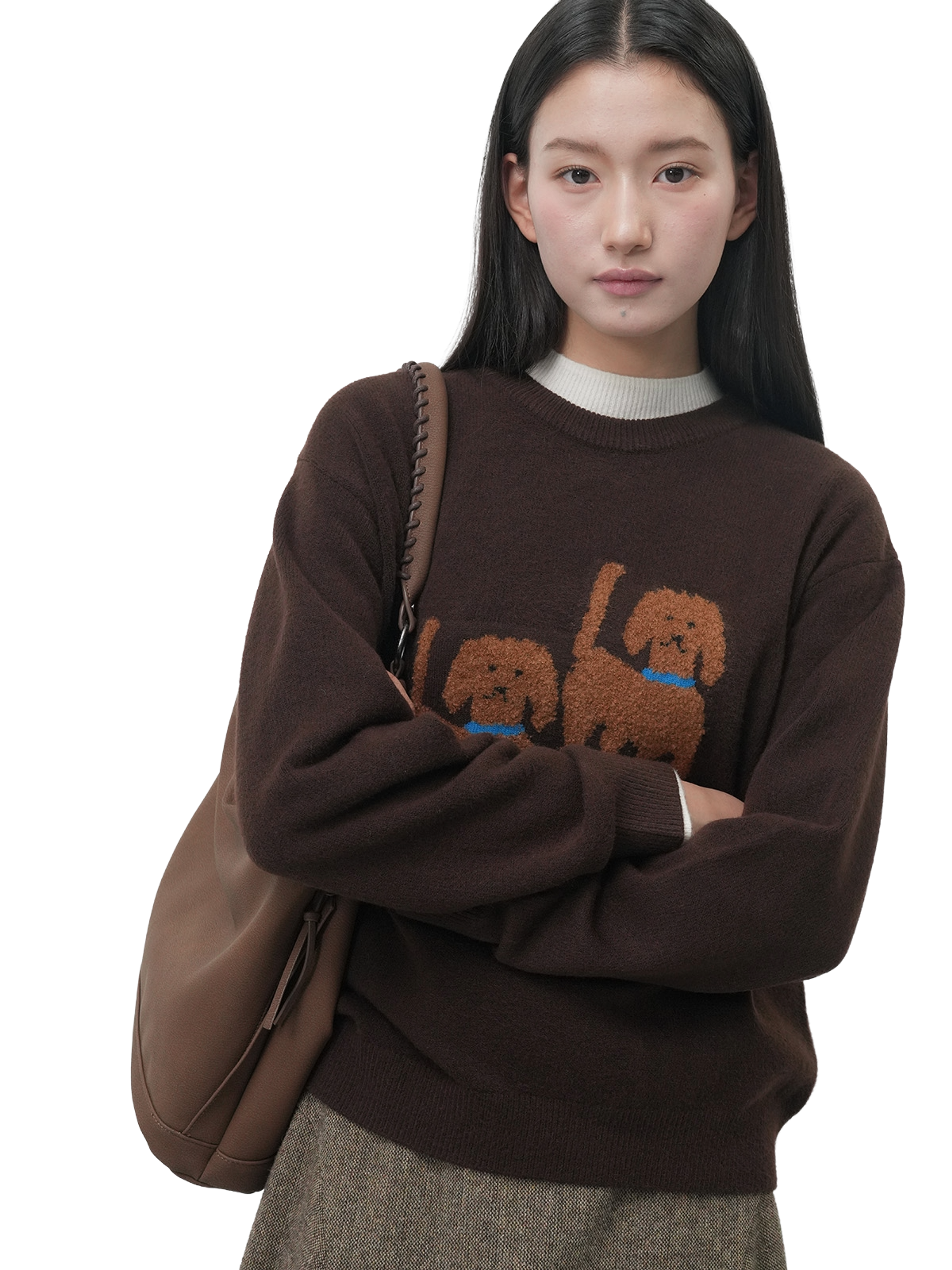 GENERAL IDEA twin dog jacquard knit pullover