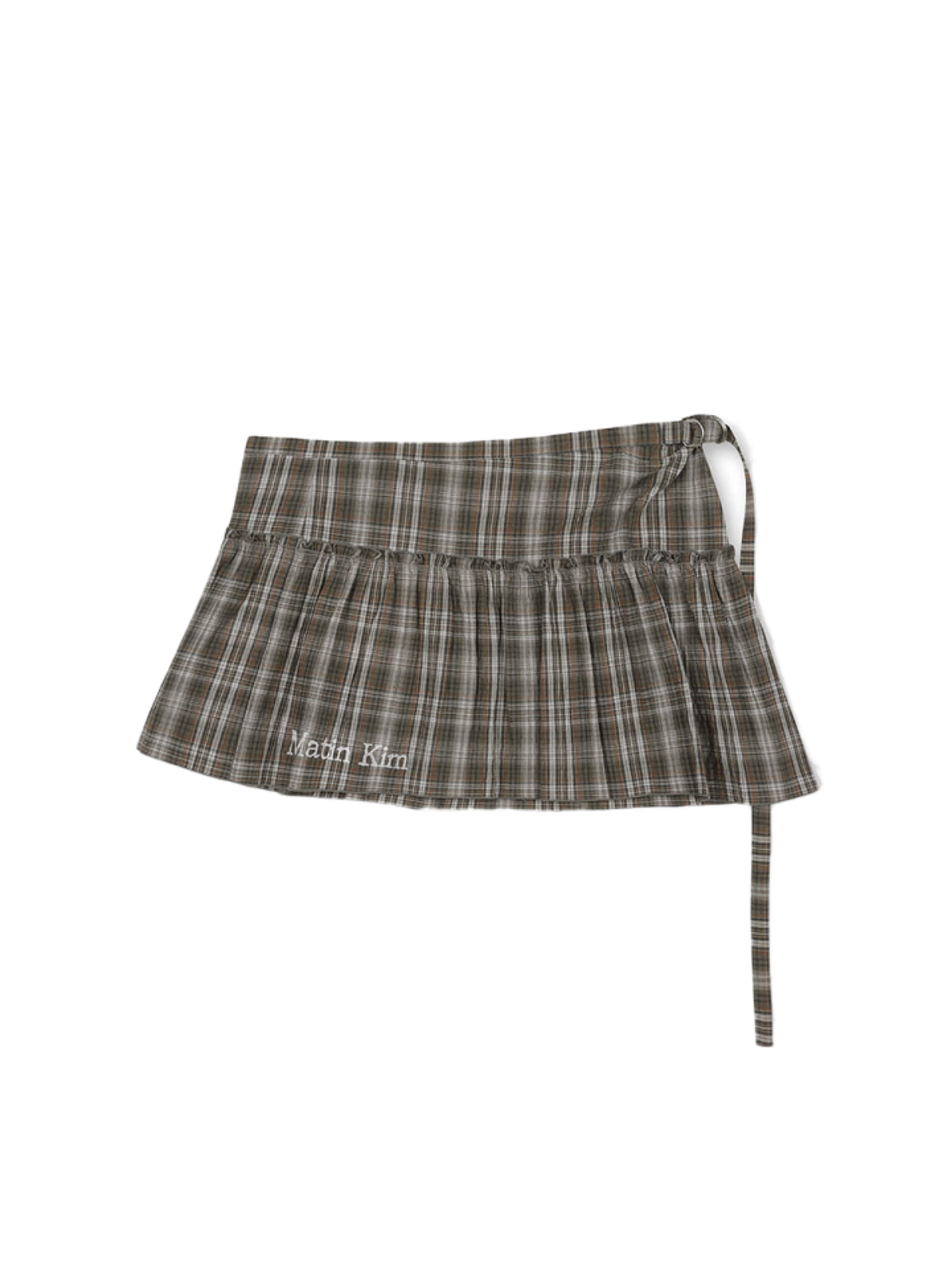 Matin Kim Юбка CHECK LAYERED GREY
