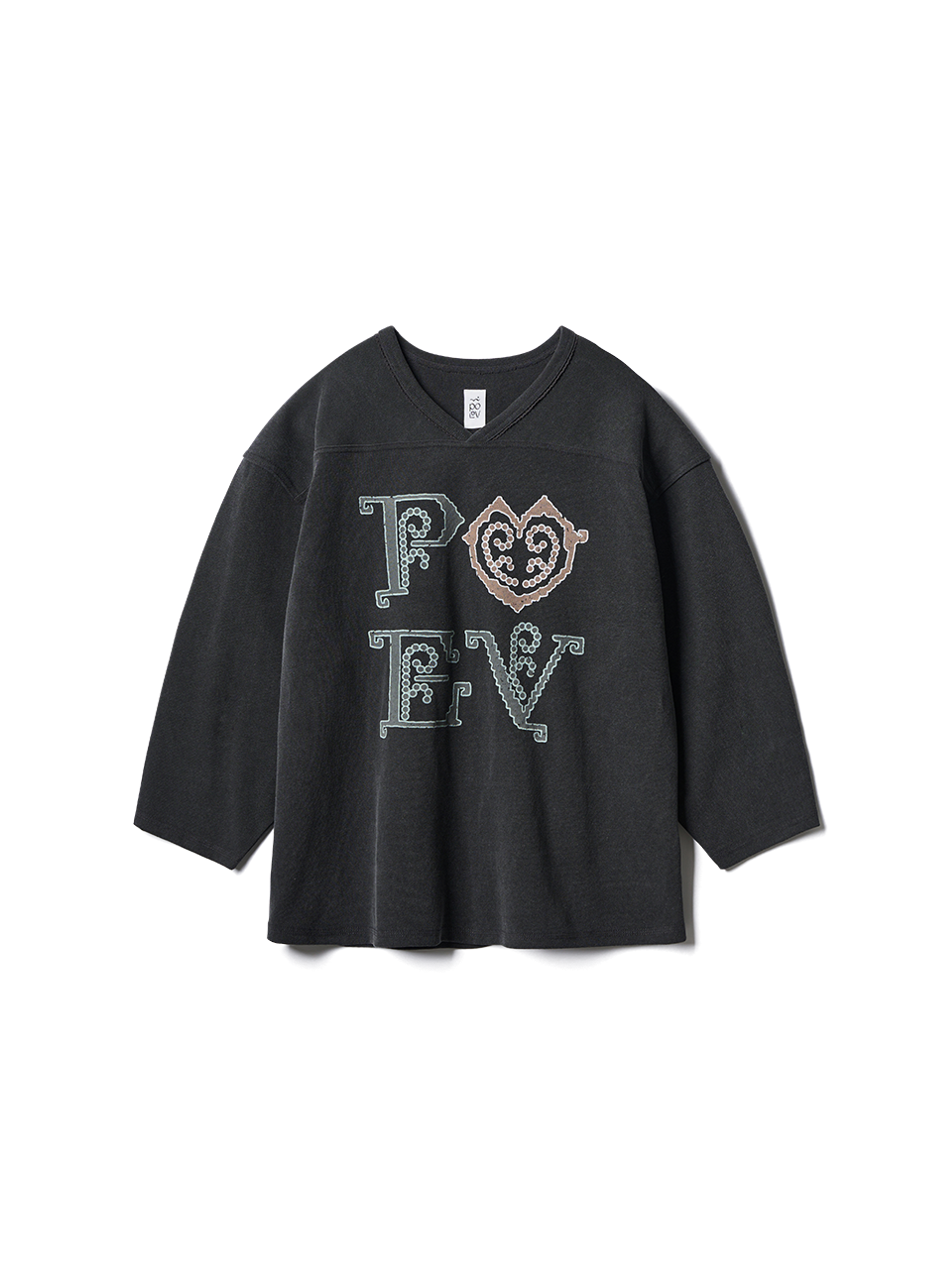 Poev Vintage Graphic Washed Football Top