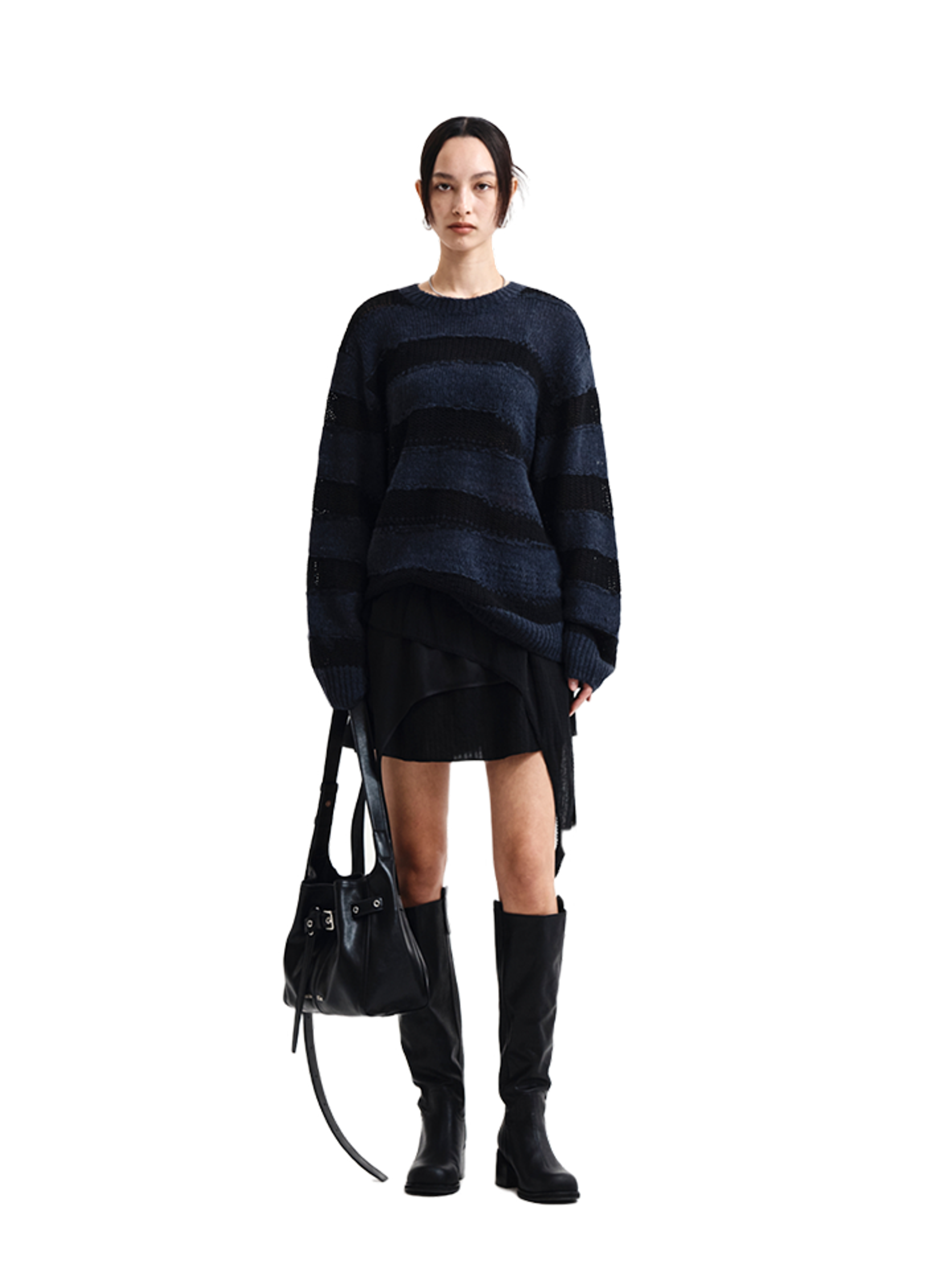 Matin Kim Юбка MULTI PANEL BLACK