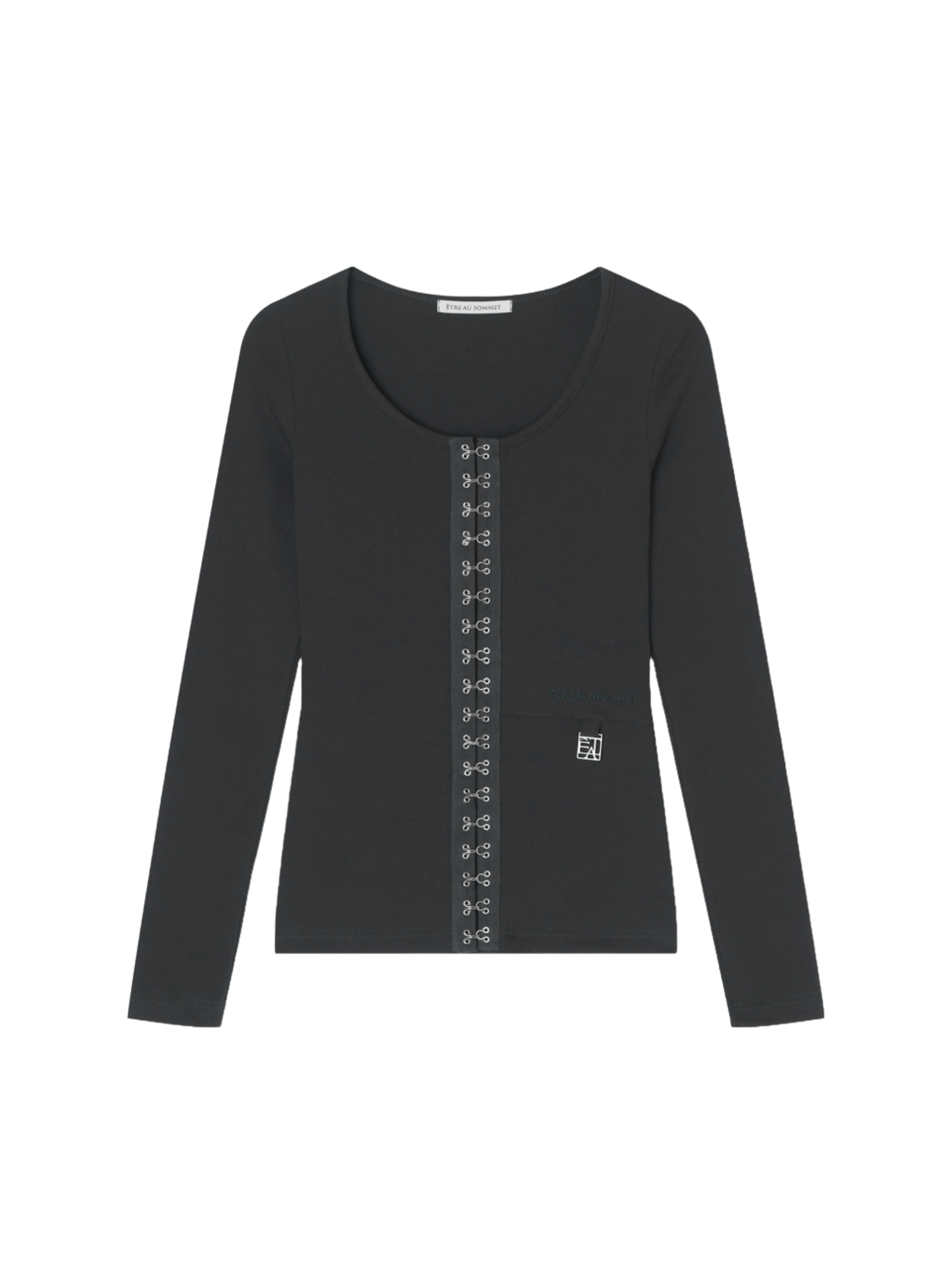 Etre Au Sommet Deep U-neck Rib Cardigan