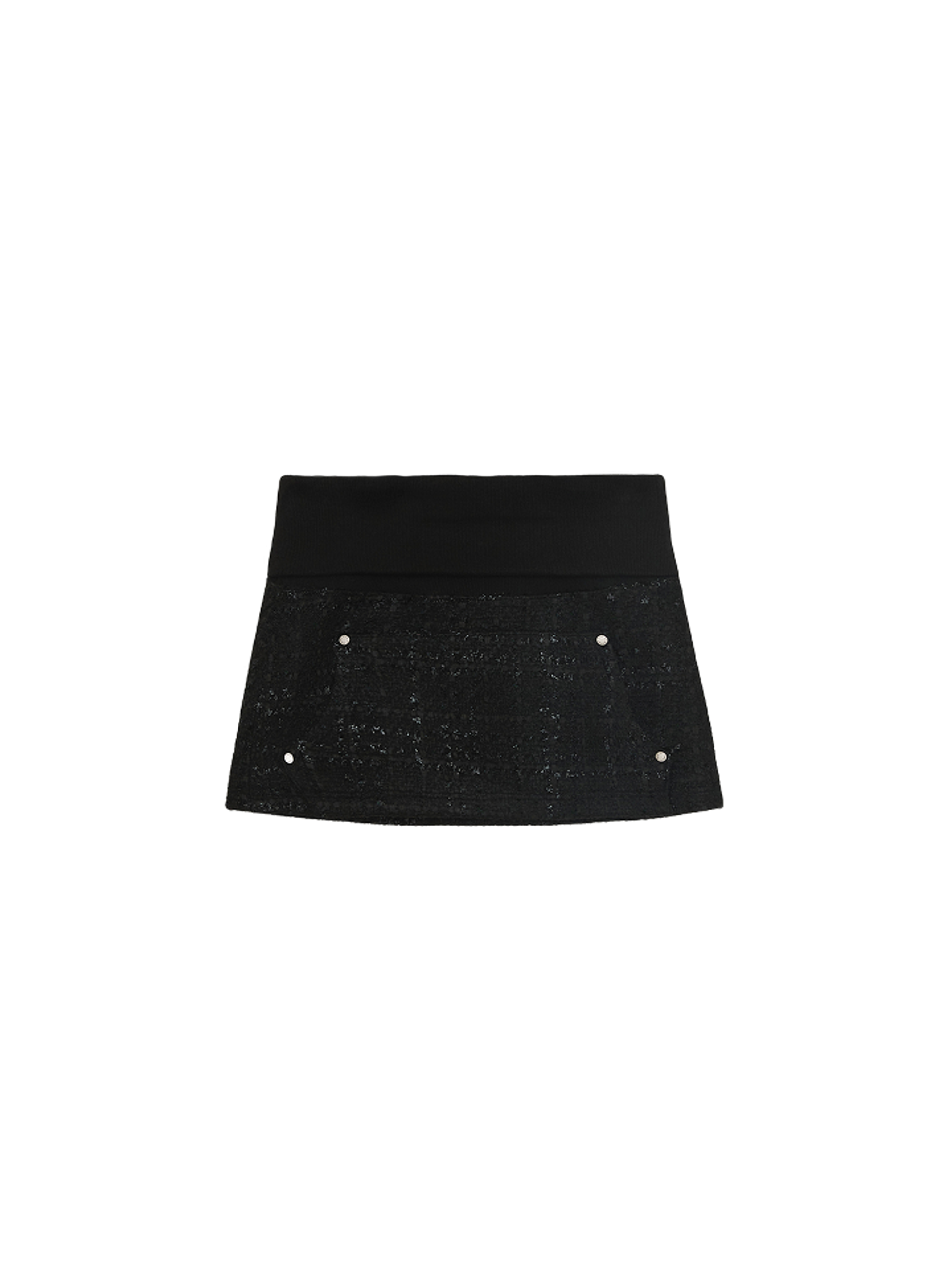 Etre Au Sommet Rib Hoodie Pocket Tweed Skirt