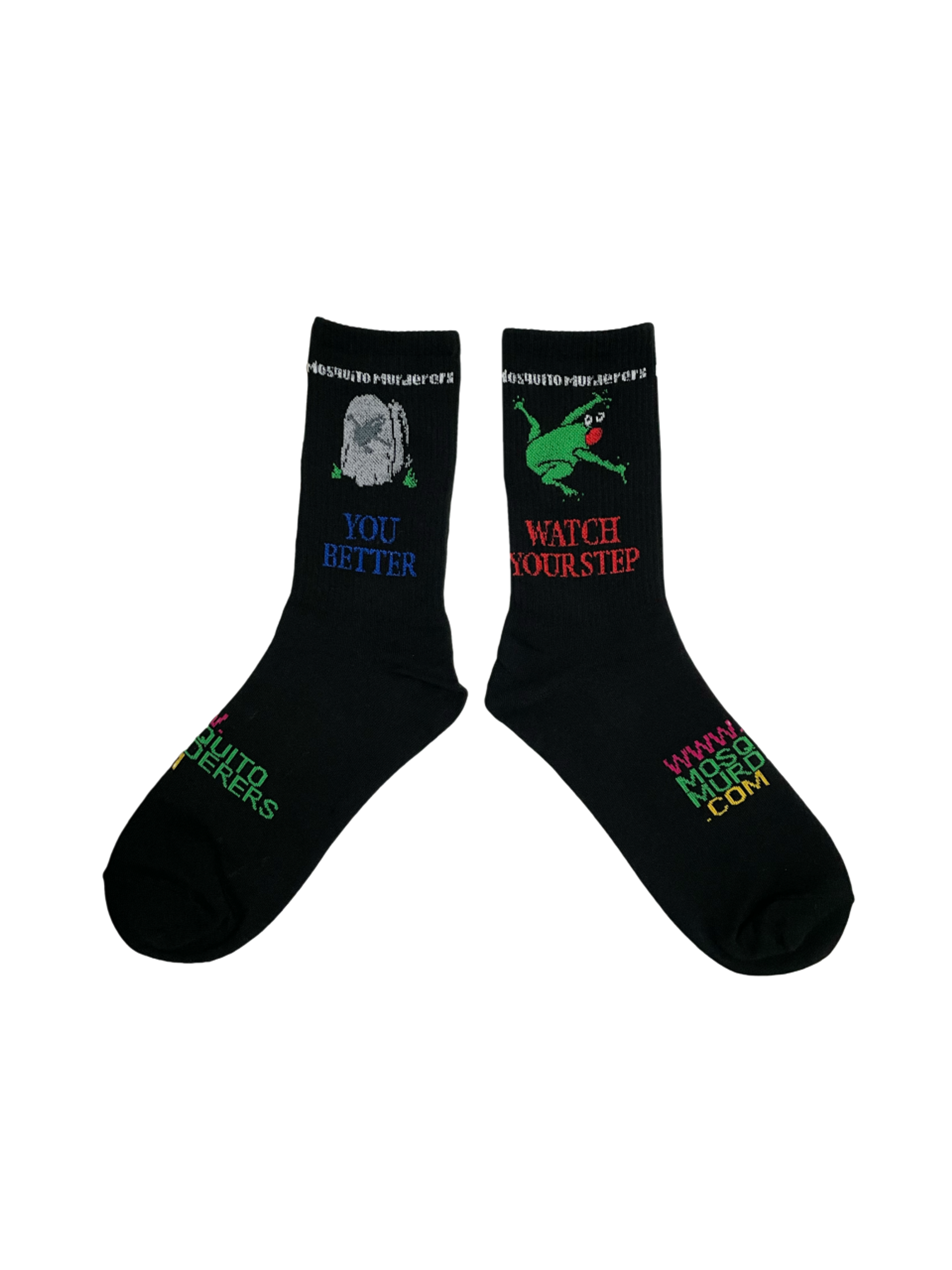 Mosquito Murderers YOU BETTER WATCH YOUR STEP SOCKS (Black)