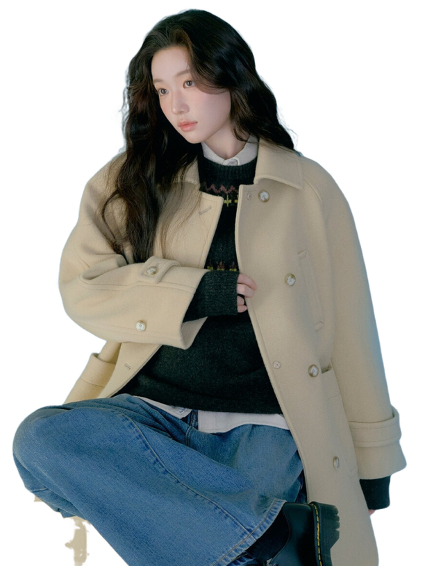 Covernat Пальто Wool Single Long Coat Sand