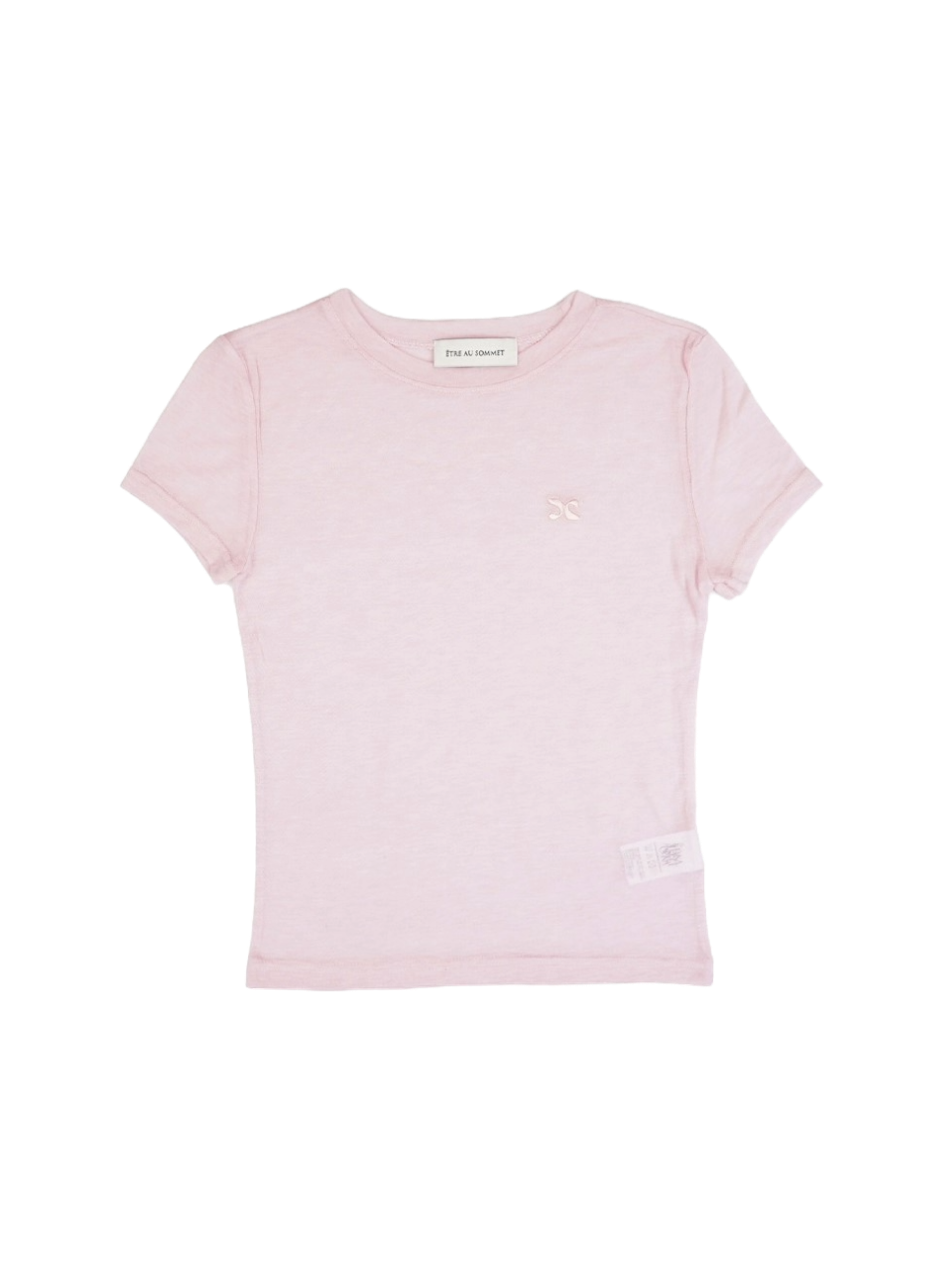 Etre Au Sommet SEE-THROUGH WOOL LOGO SHORT SLEEVE