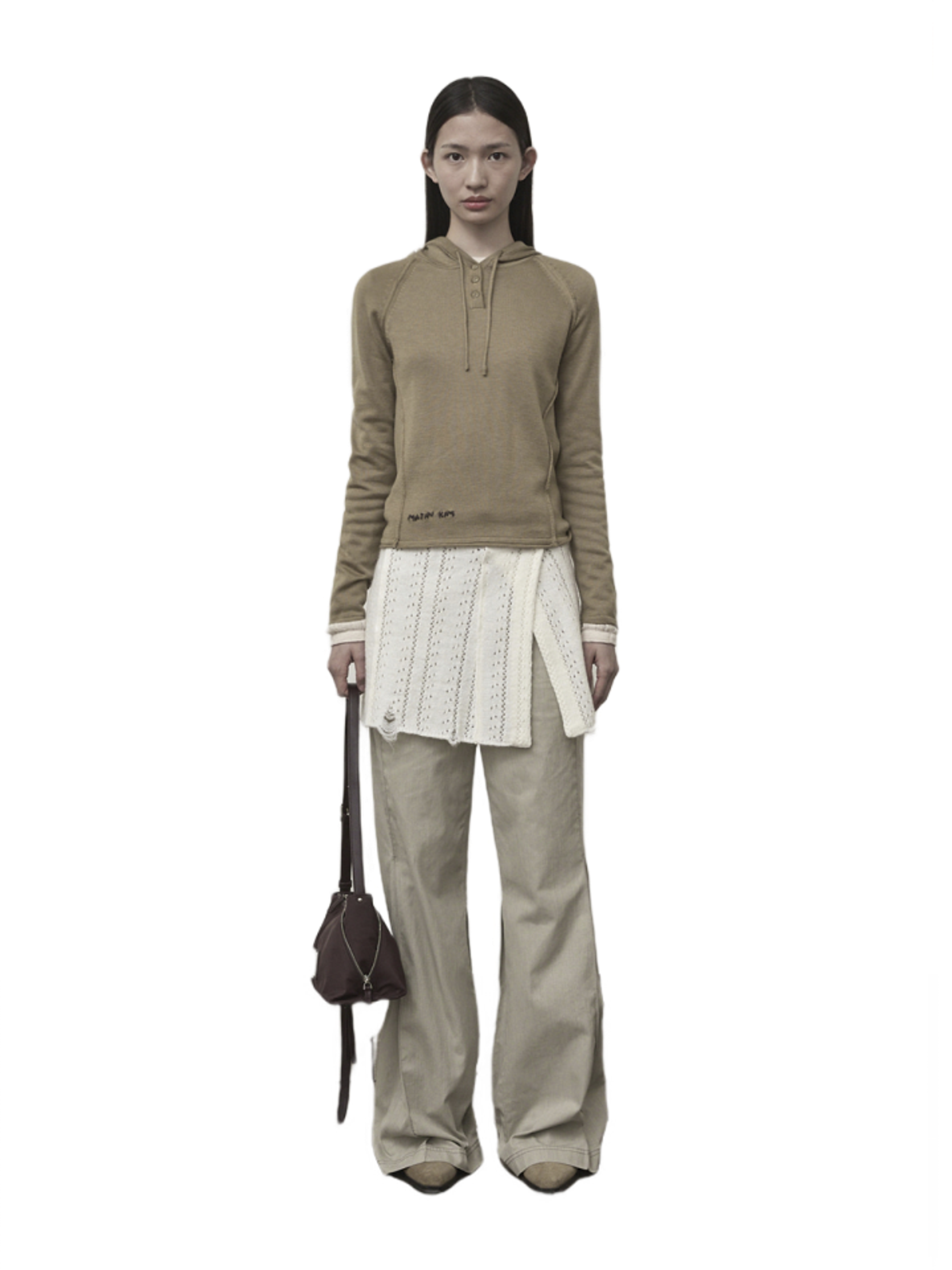 Matin Kim Юбка PUNCHING WRAP IVORY