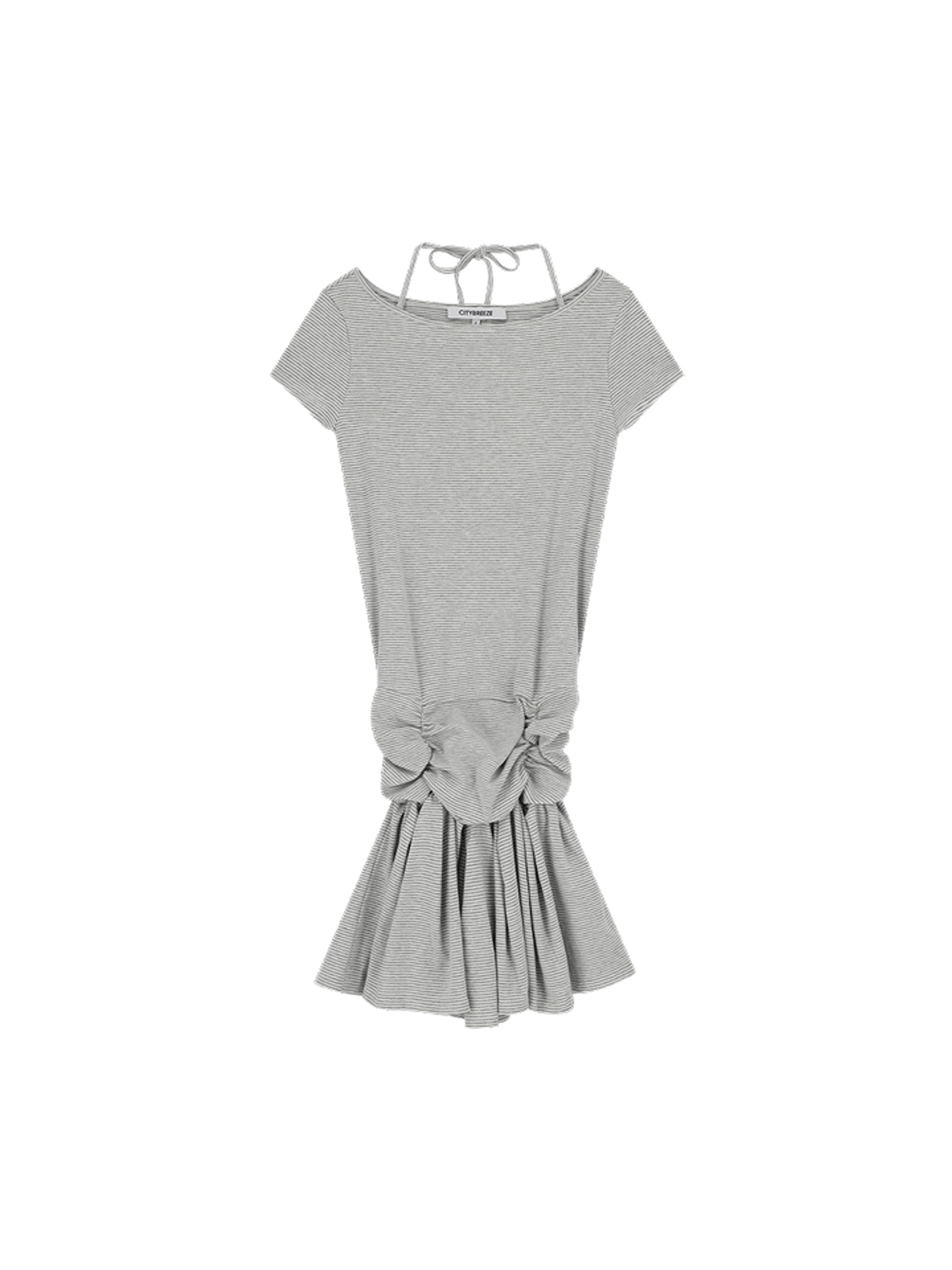 CITYBREEZE SHIRRING HALTERNECK MINI DRESS