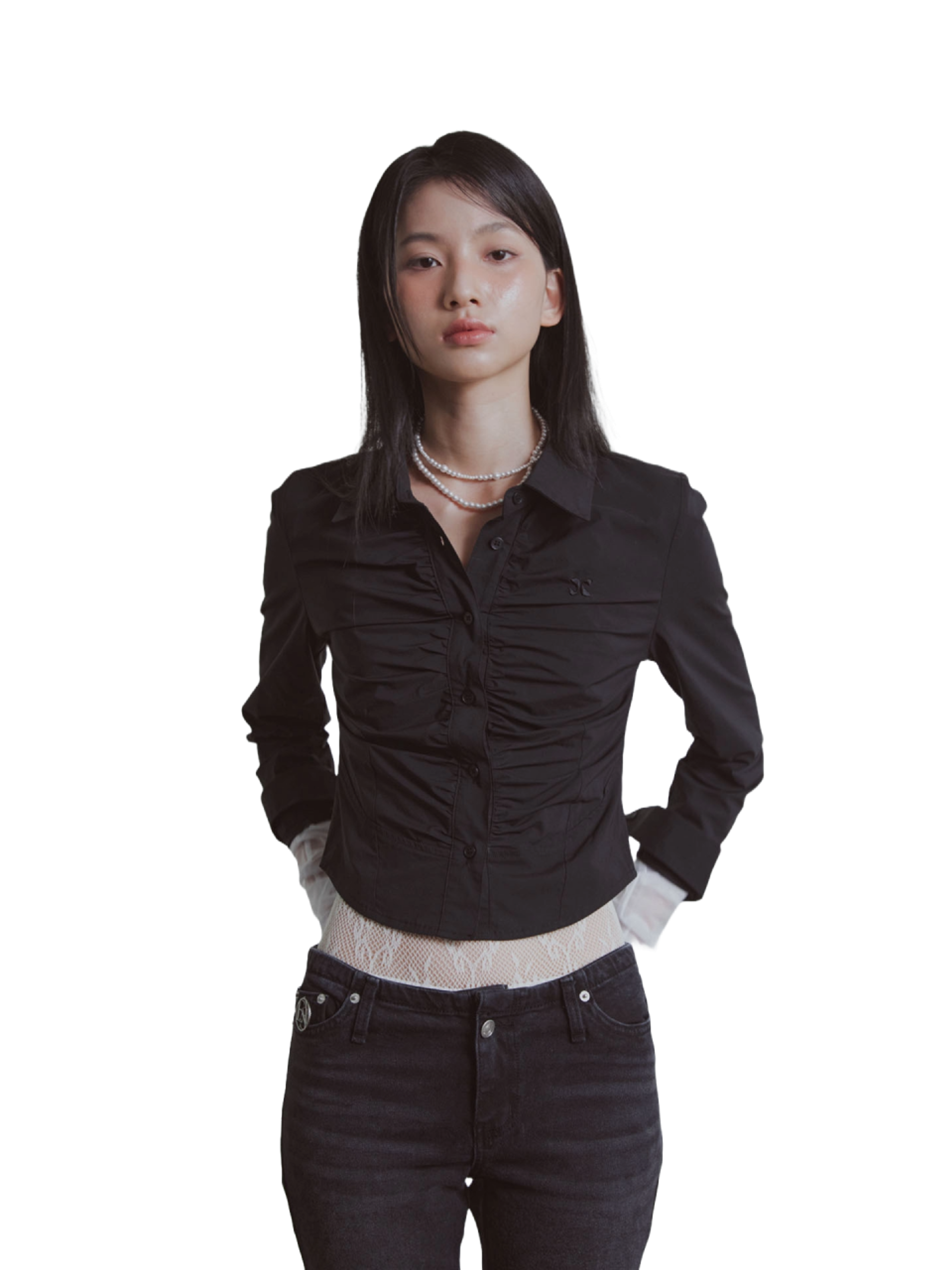 Etre Au Sommet FRONT SHIRRING SHIRTS