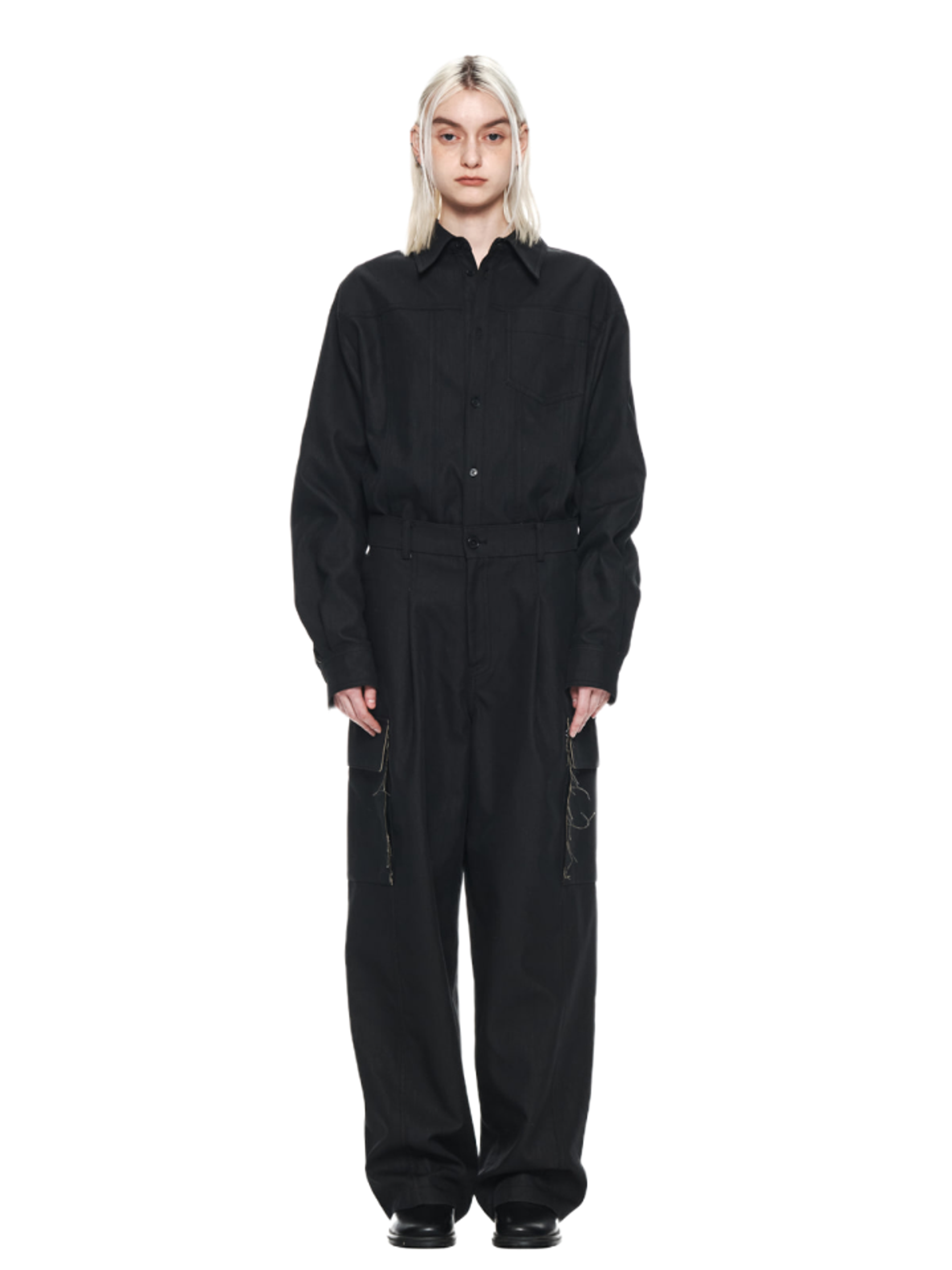 Matin Kim Комбинезон UTILITY BUTTON UP BLACK