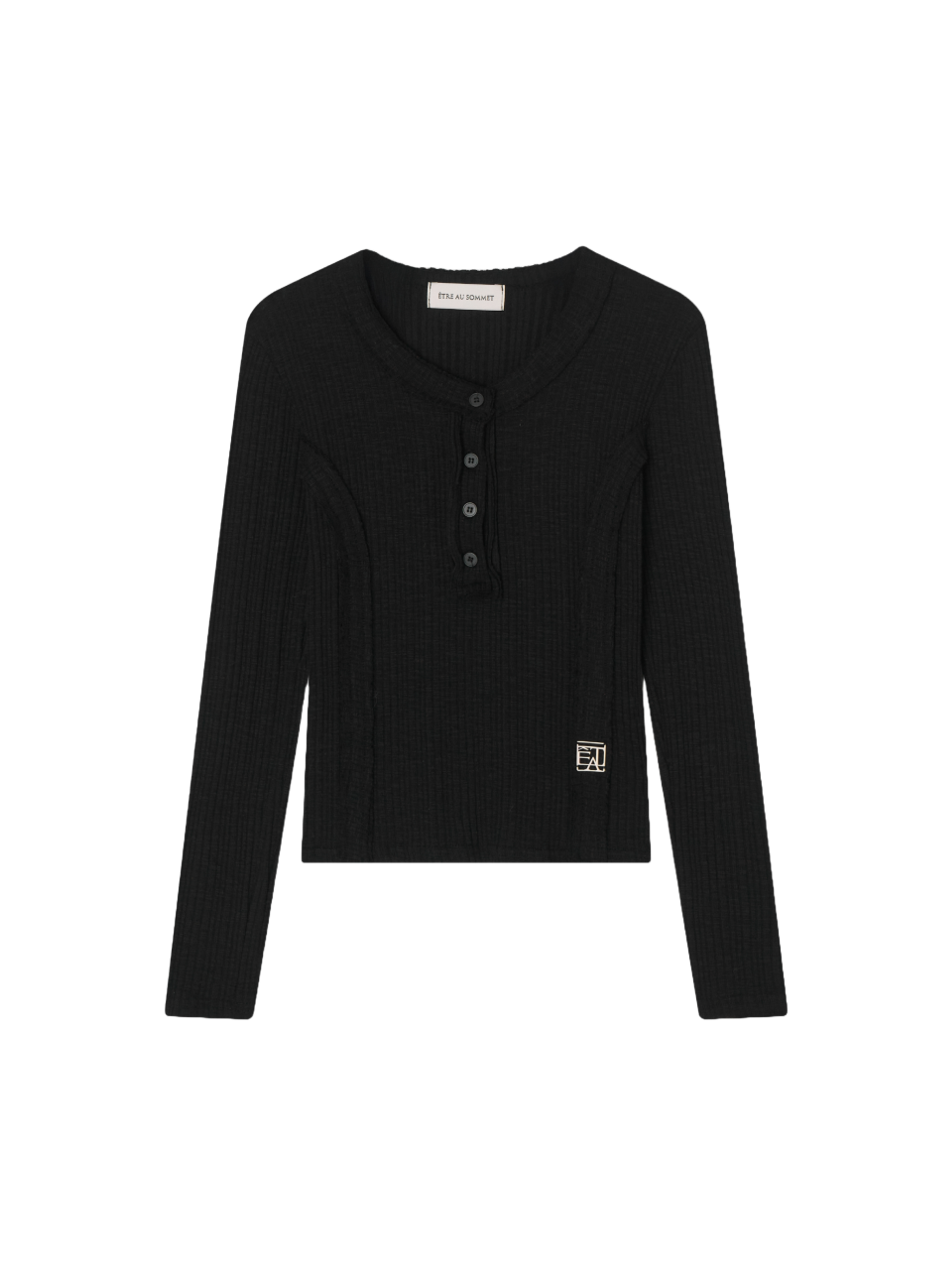 Etre Au Sommet Cutting Rib Button Long Sleeve