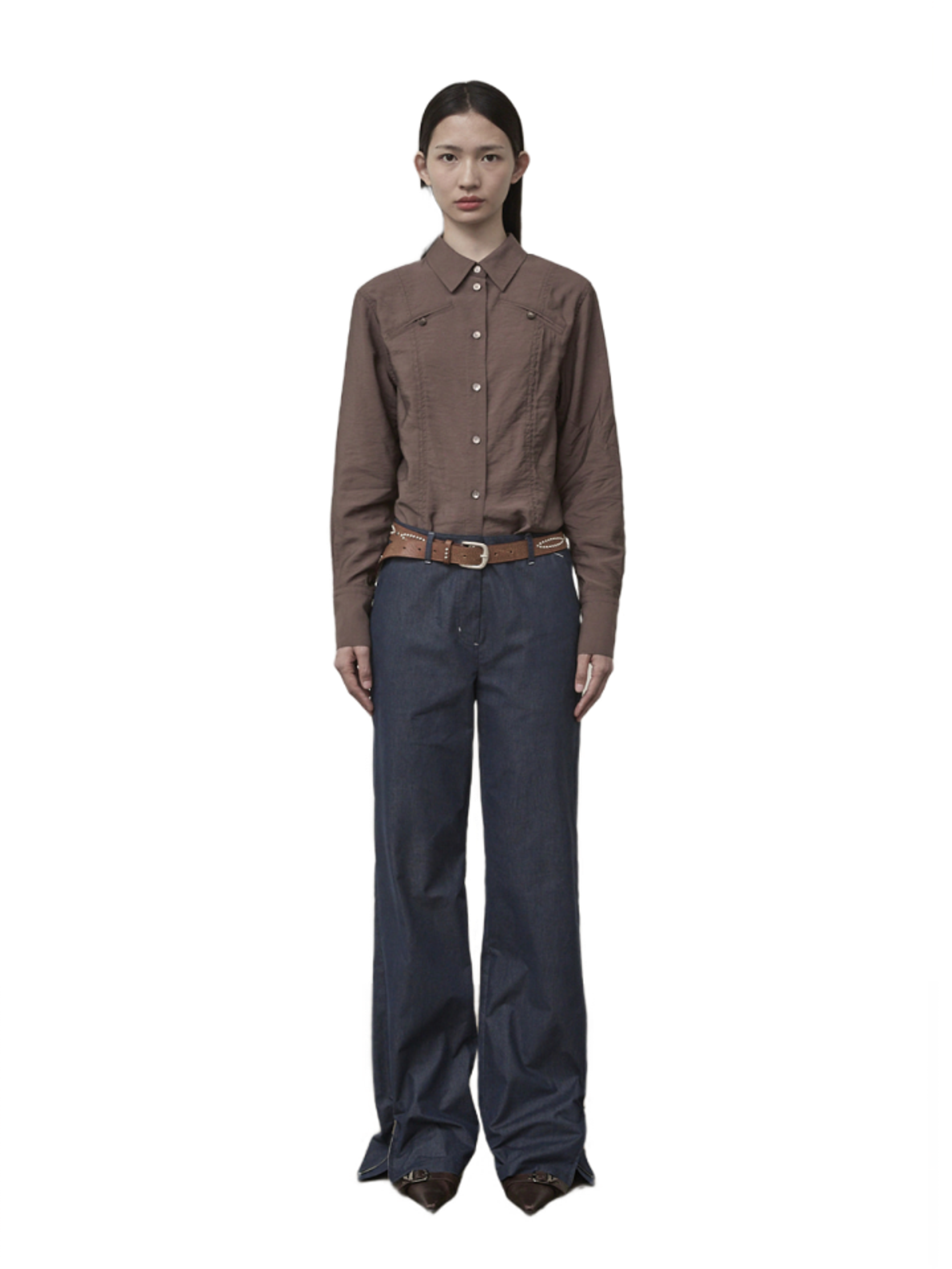 Matin Kim Джинсы BACK TUCK DETAIL DENIM NAVY