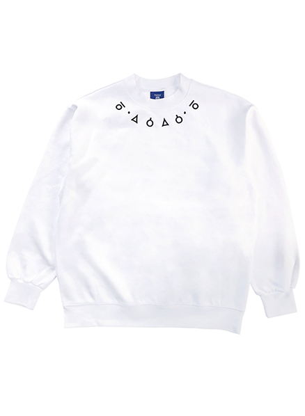 Ancient Korean Embroidery Over-Fit sweatshirt (White)