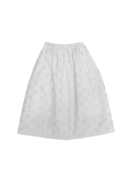 DOT Jacquard Flared Skirt (White)   