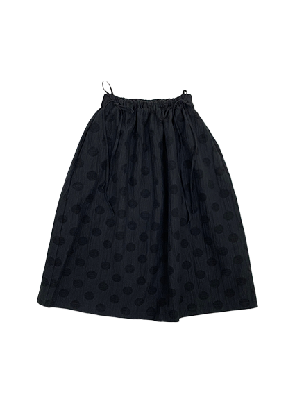 DOT Jacquard Flared Skirt (Black)   