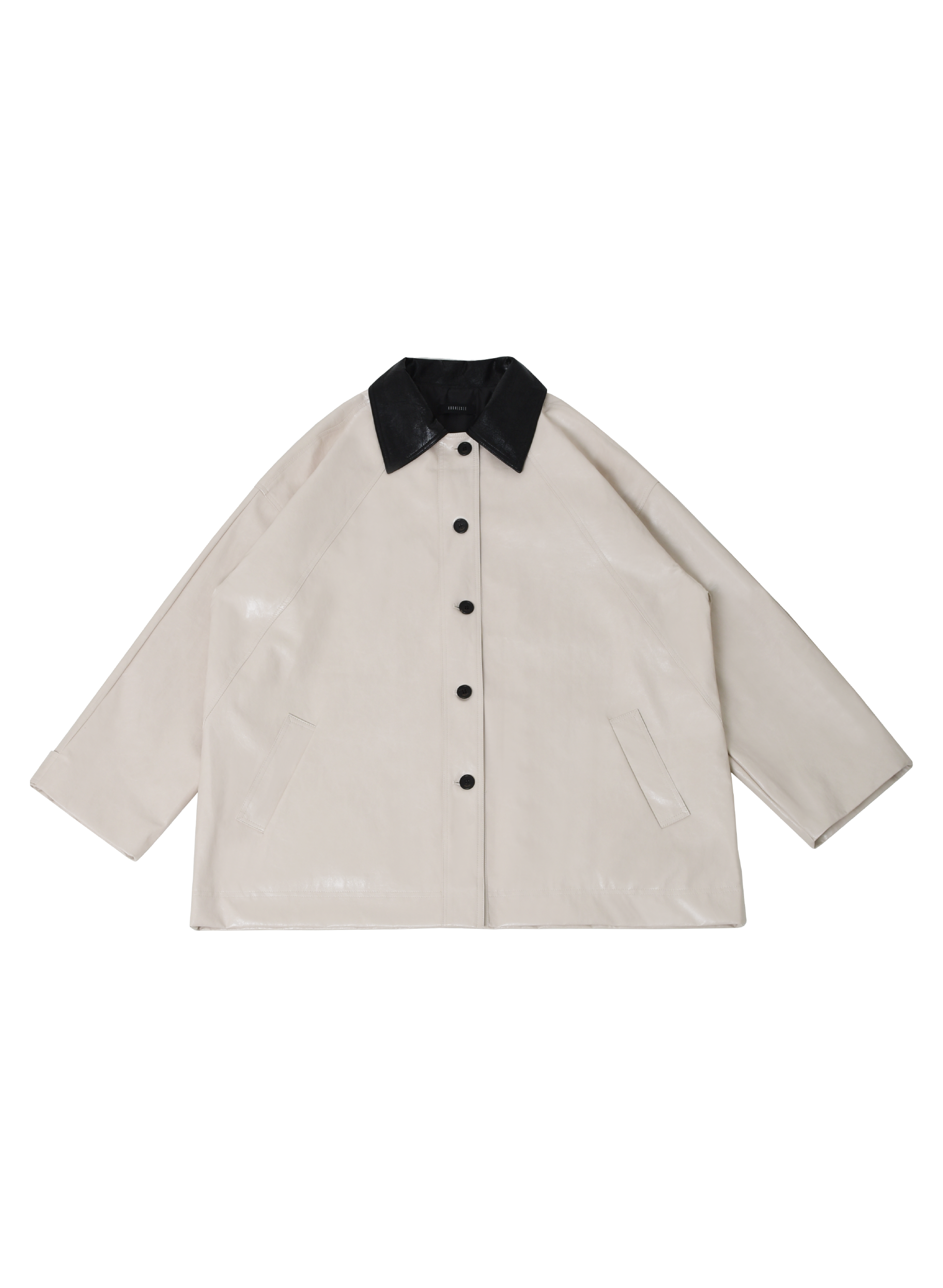 Eco Leather Half Jacket (ivory)