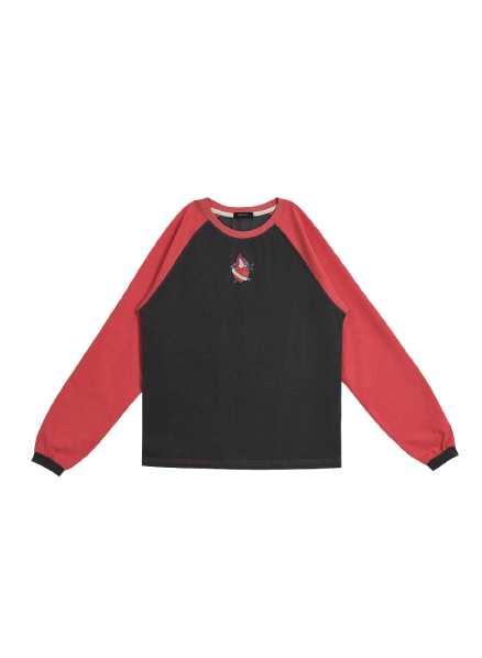 Heart-Print-Raglan-Ringer-T-shirt-(redblack)